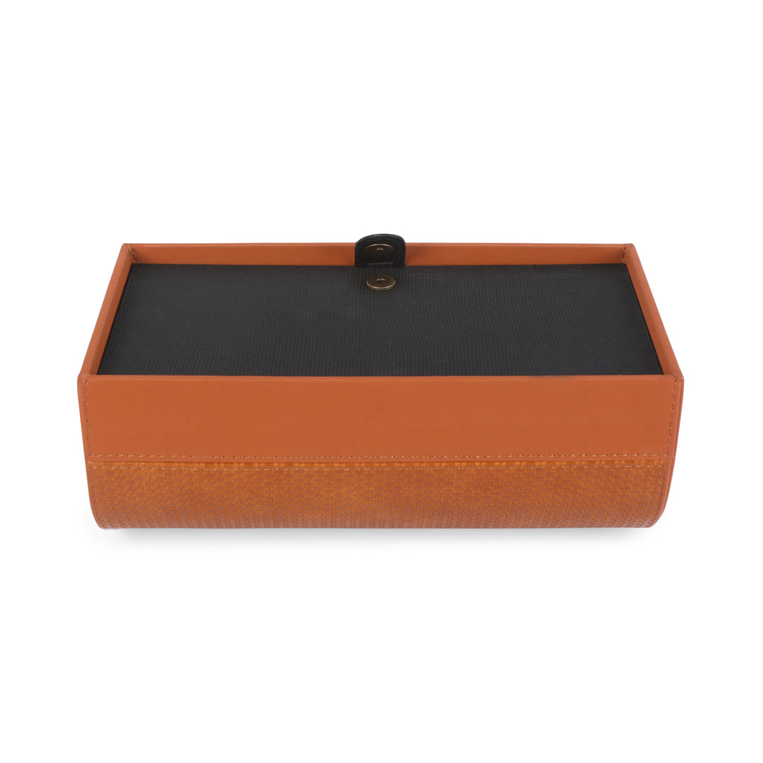 Dome Tissue Box - Tan Leatherette 5- The Home Co.