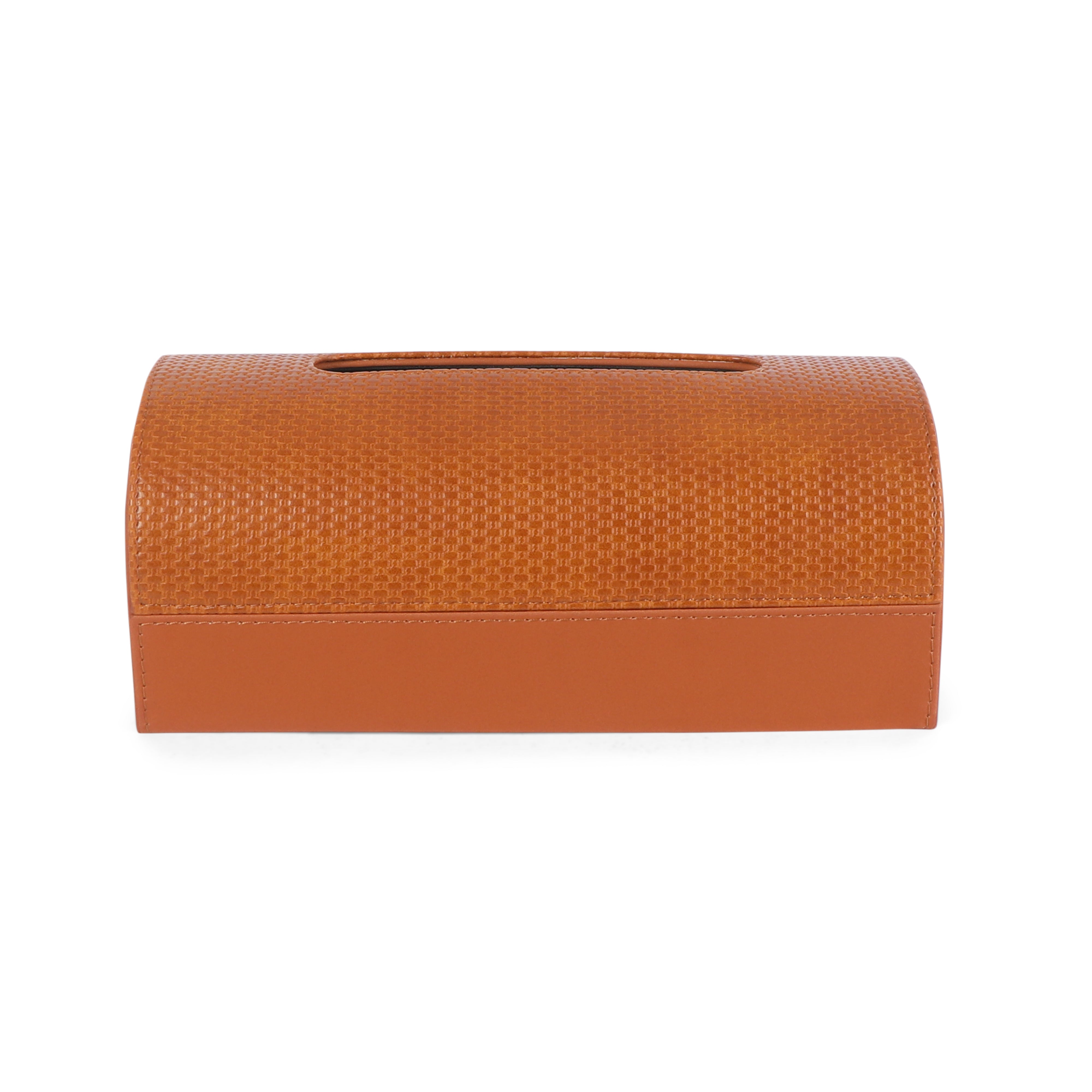 Dome Tissue Box - Tan Leatherette