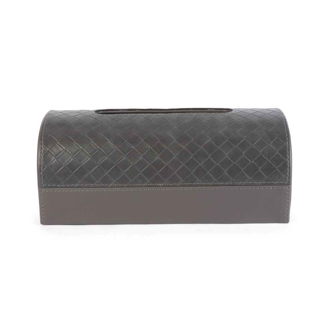 Dome Tissue Box - Grey Leatherette 6- The Home Co.