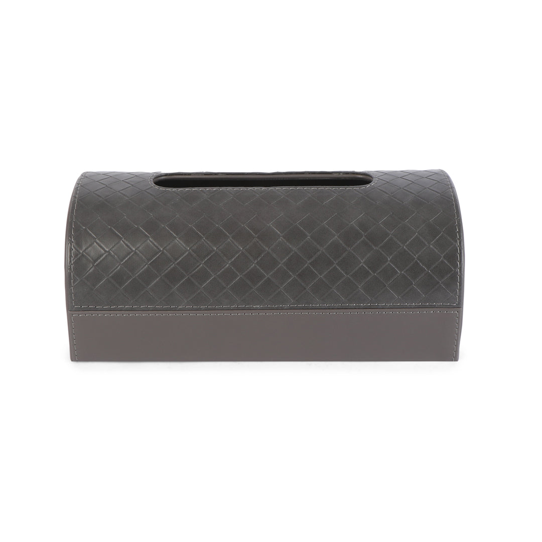 Dome Tissue Box - Grey Leatherette 3- The Home Co.