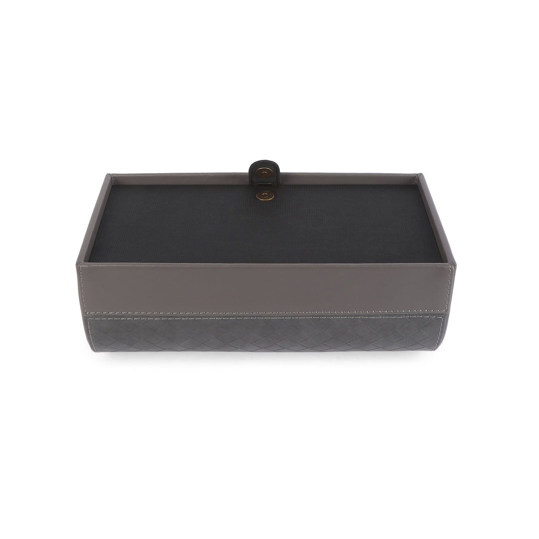 Dome Tissue Box - Grey Leatherette 5- The Home Co.