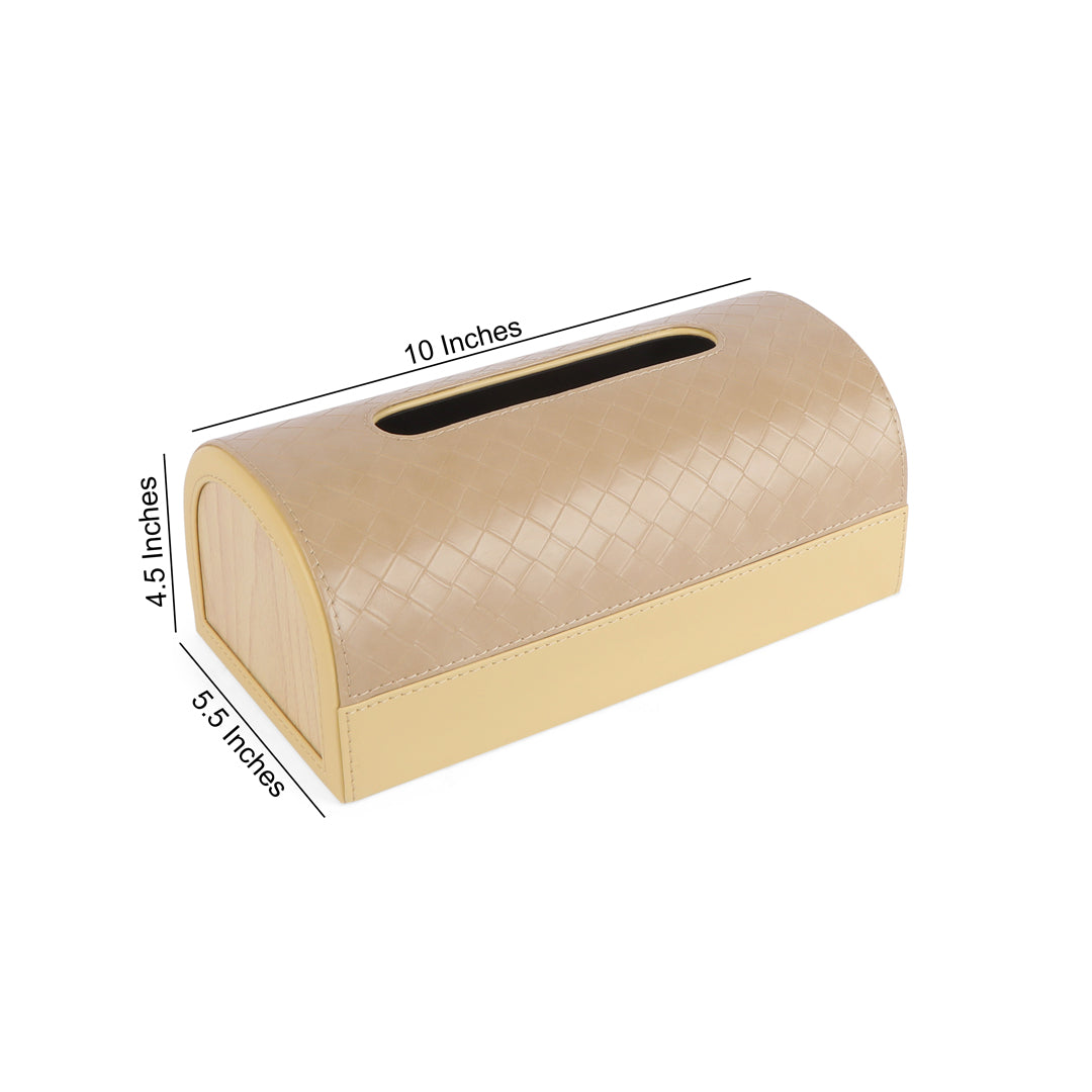 Dome Tissue Box - Brown Leatherette 7- The Home Co.