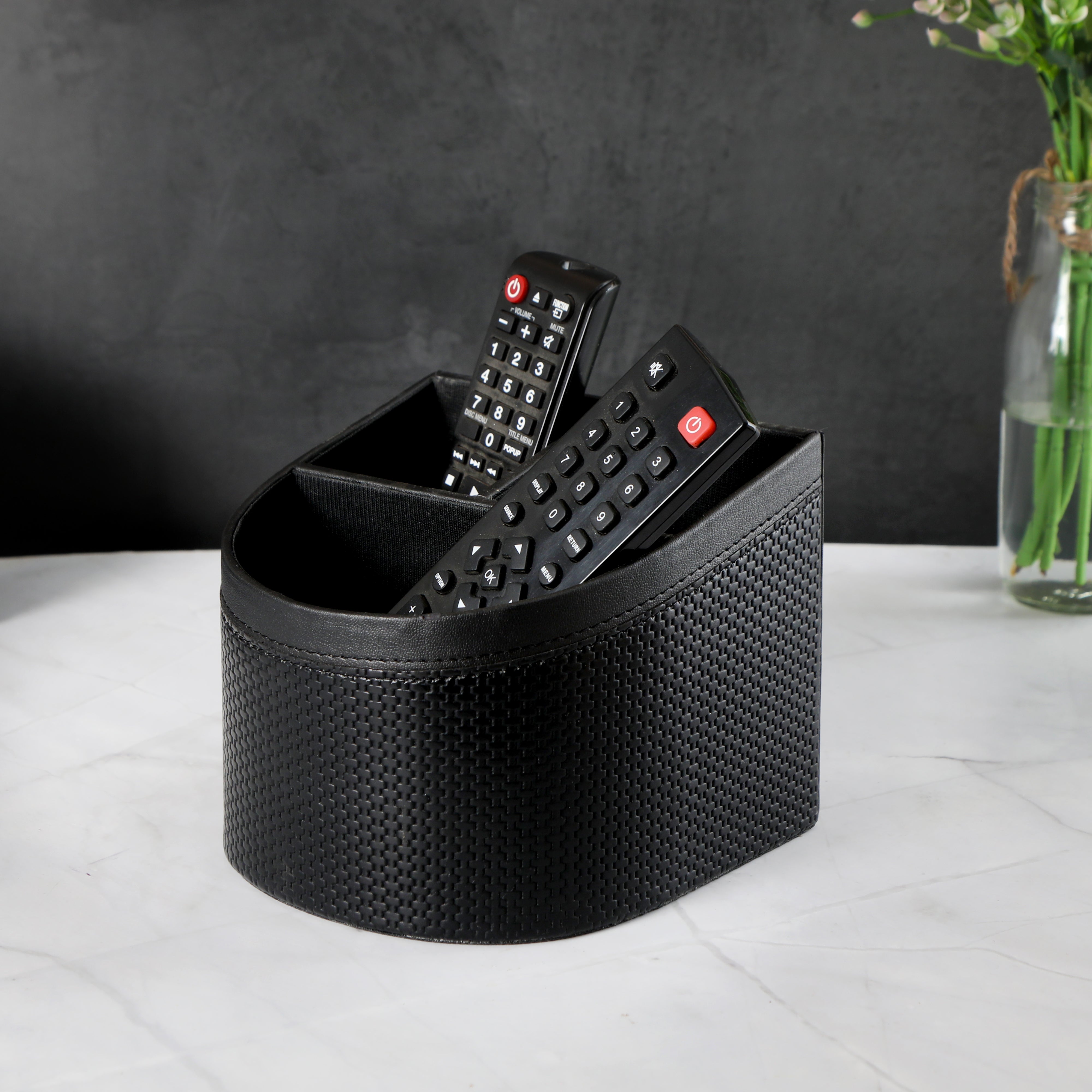 Remote Holder - Black Leatherette