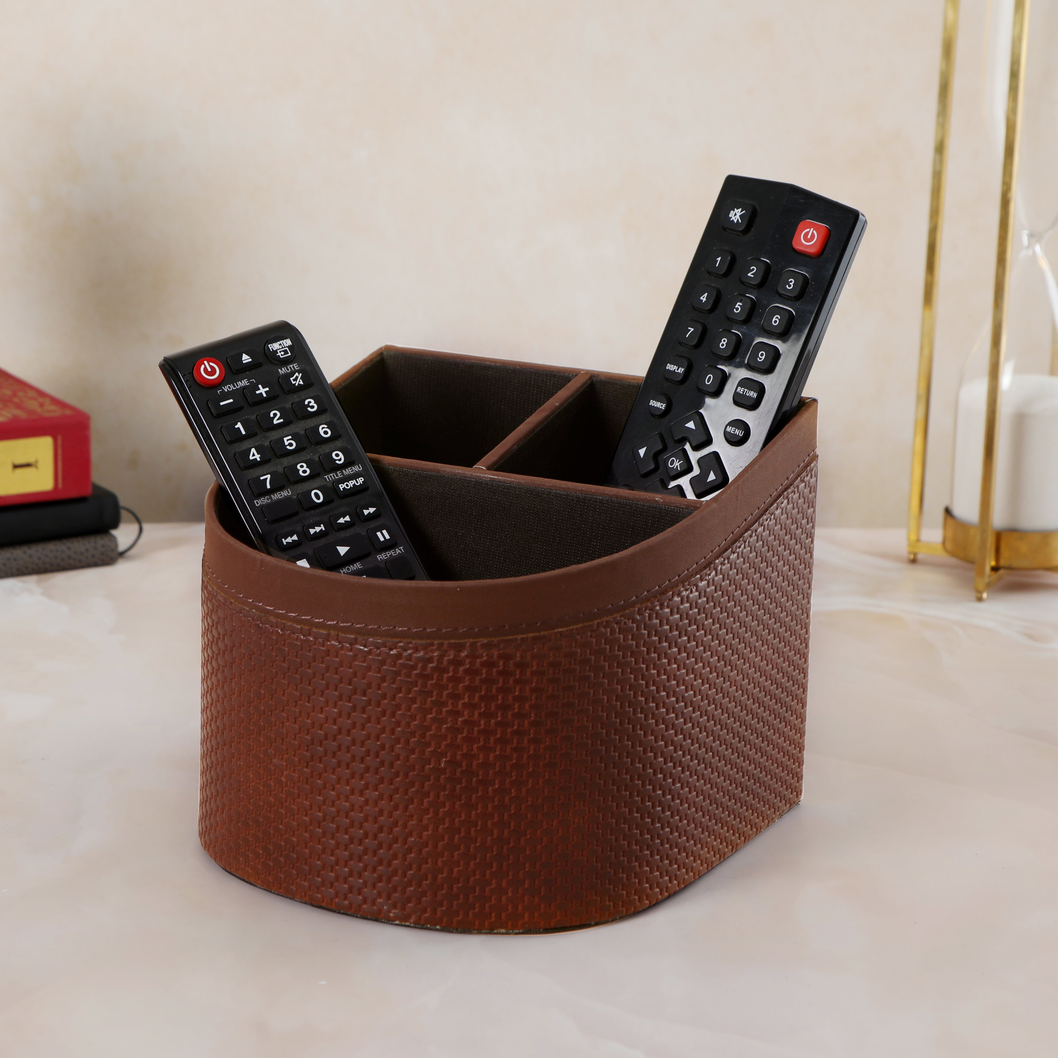 Remote Holder - Brown Leatherette