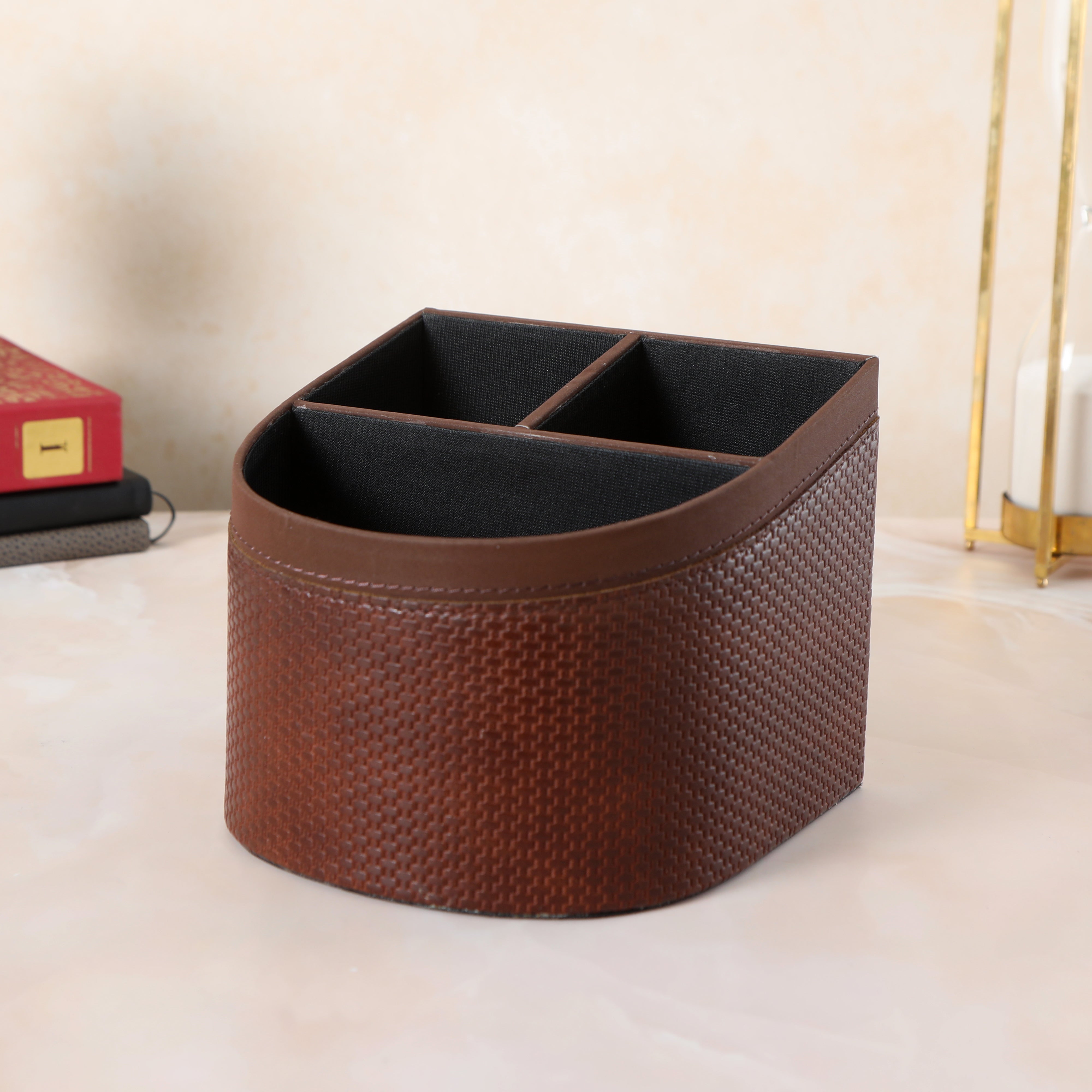 Remote Holder - Brown Leatherette