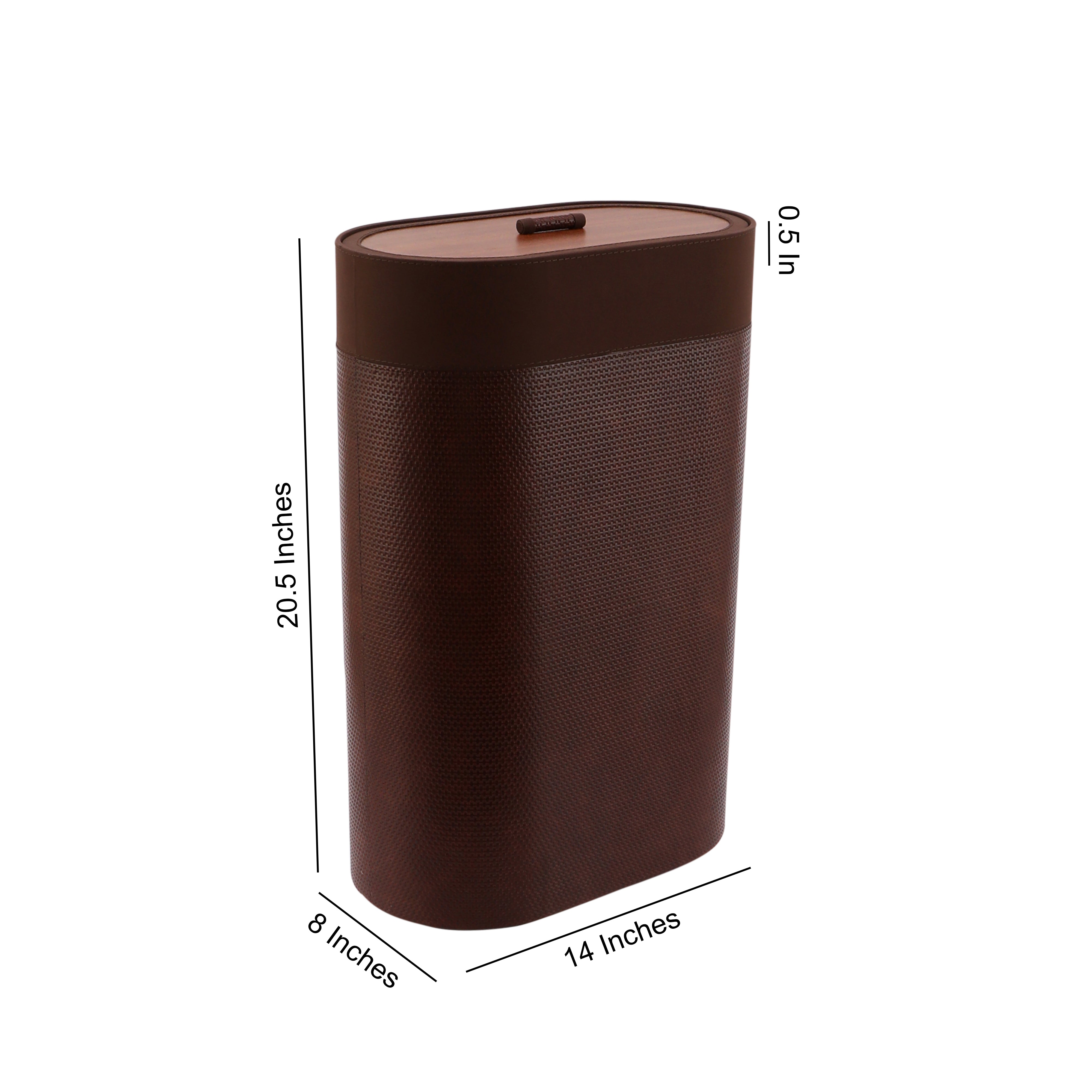 Laundry Bin - Brown Leatherette 5- The Home Co,