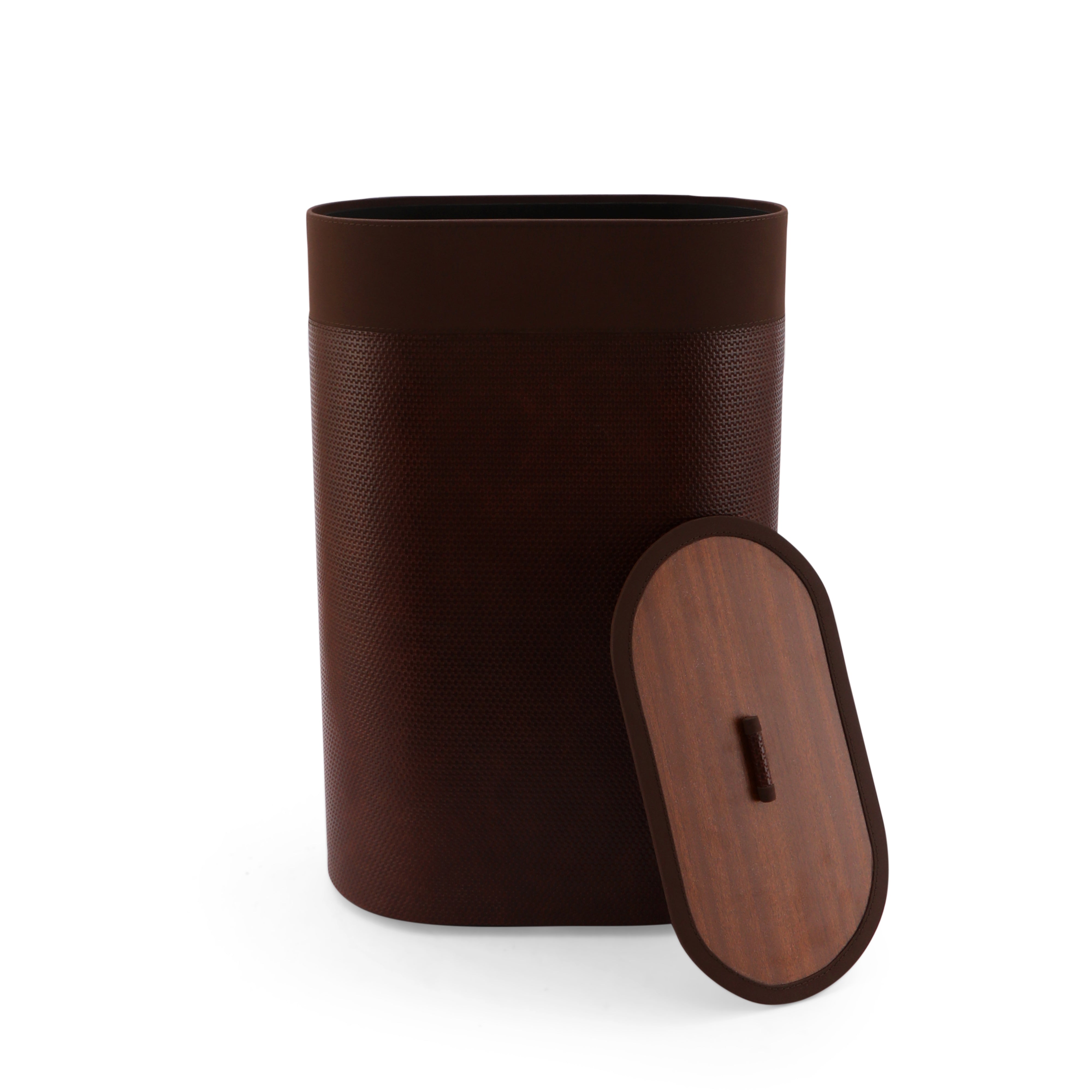 Laundry Bin - Brown Leatherette 3- The Home Co,