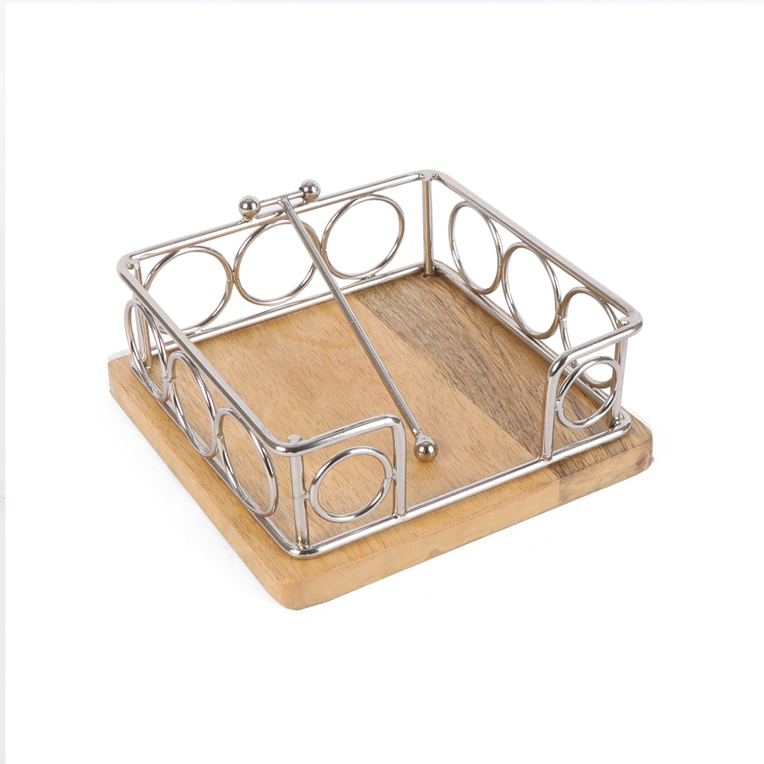 Square Tissue Holder - Ring Natural Silver