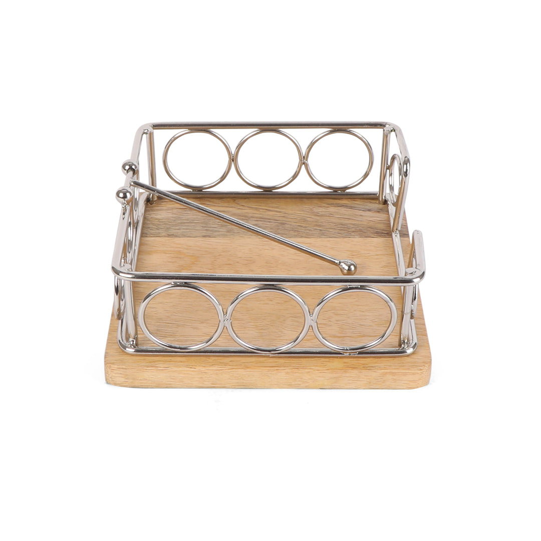 Square Tissue Holder - Ring Natural Silver
