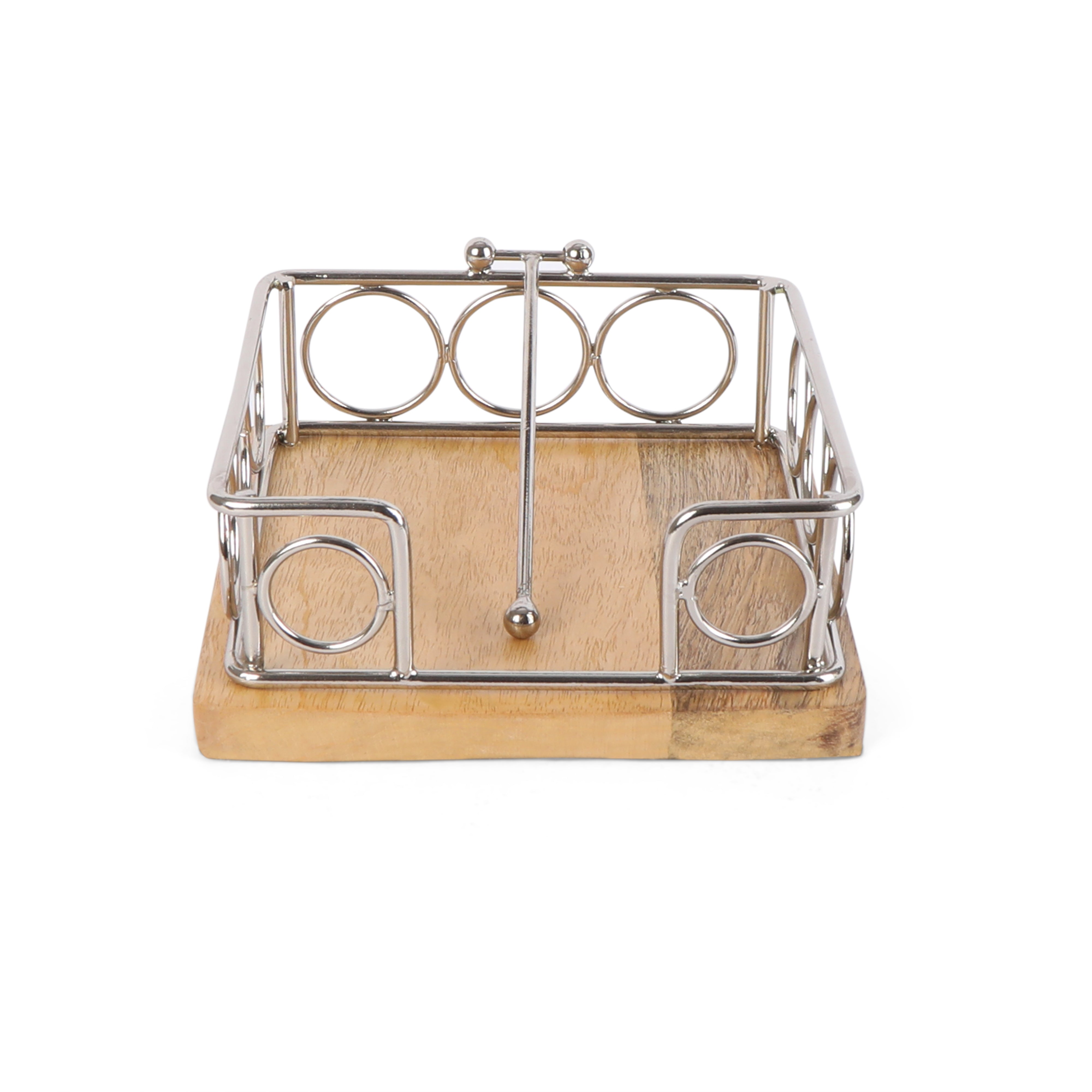 Square Tissue Holder - Ring Natural Silver