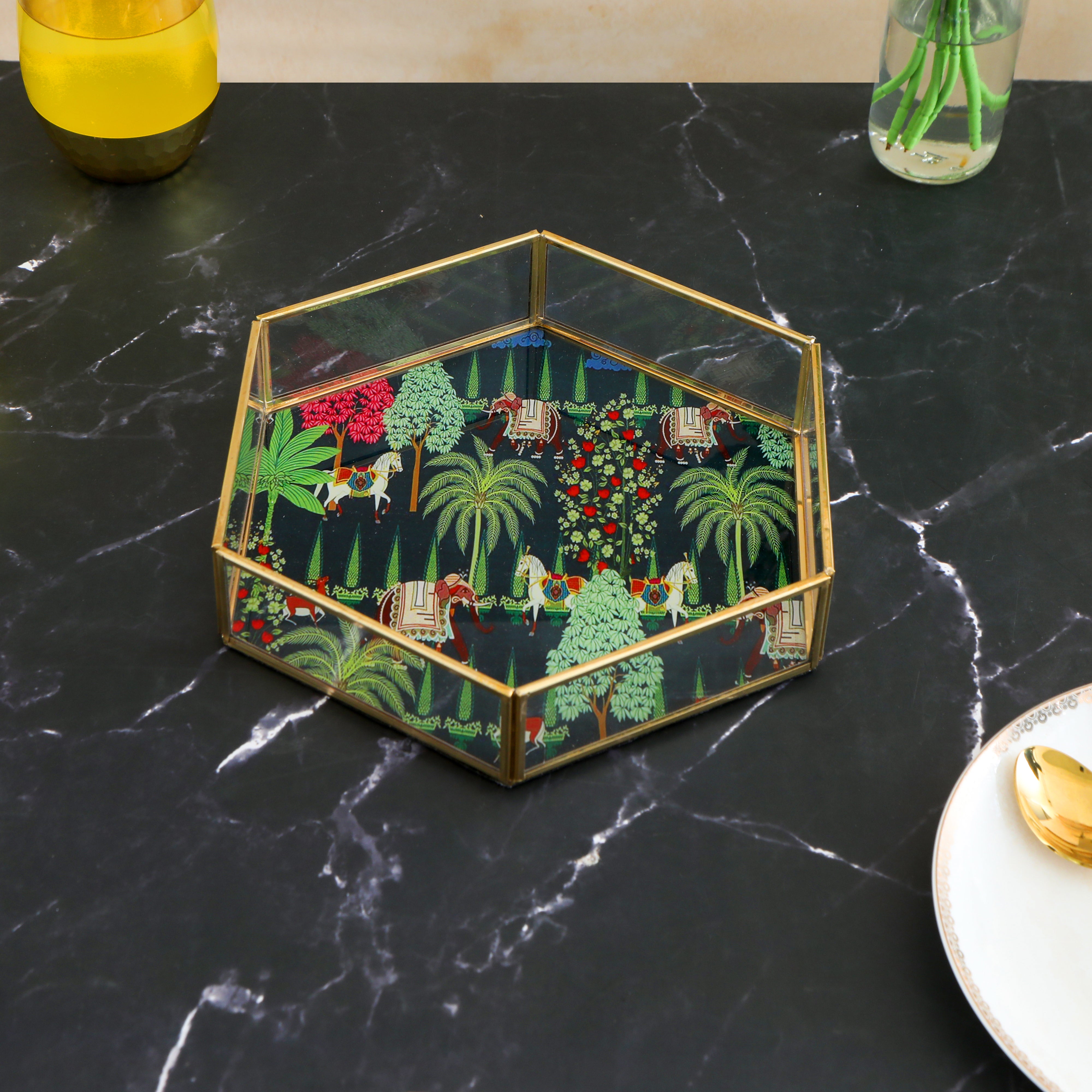 Mirror Tray - Hexagon Horse