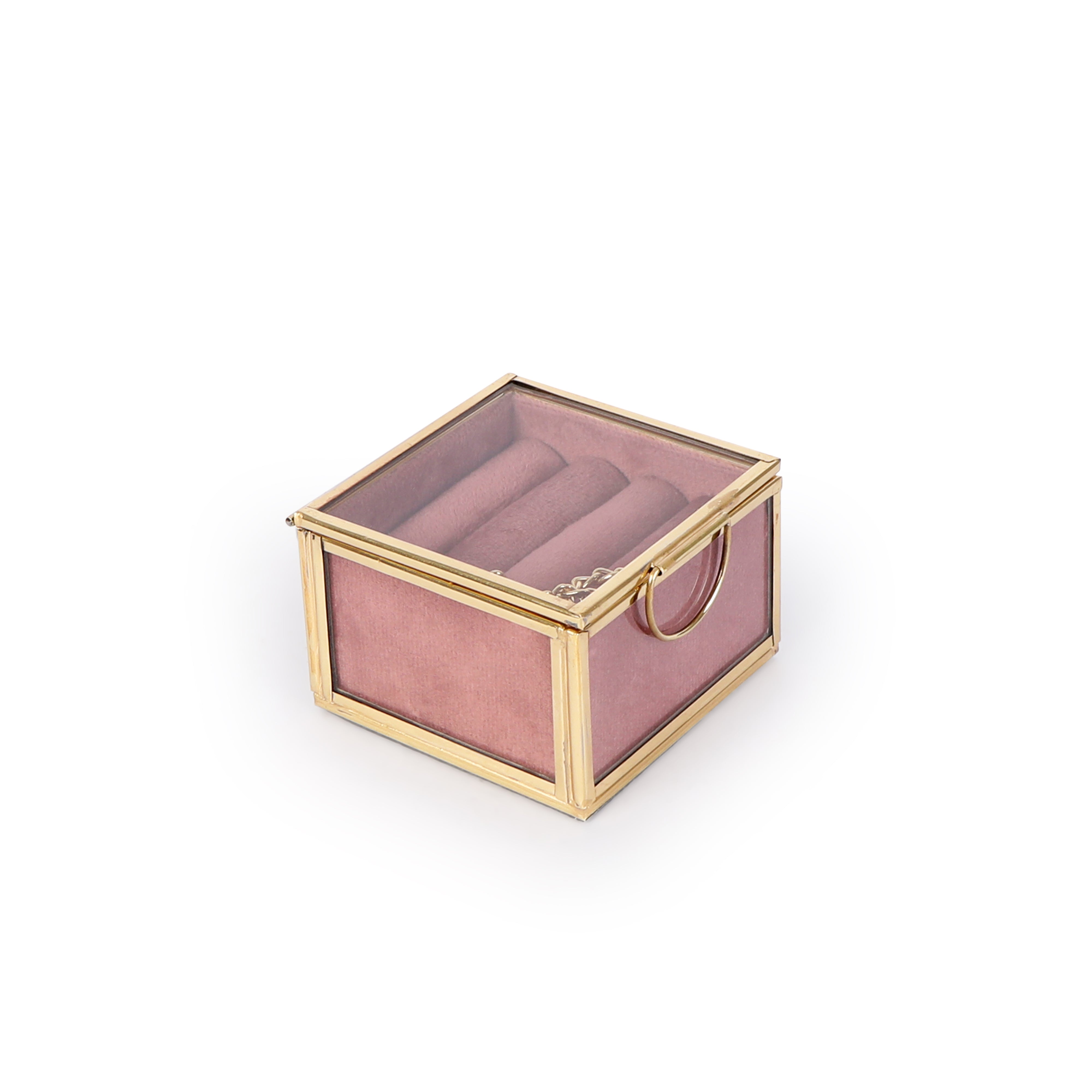 Glass Ring Box - Pink Ring Case 4- The Home Co.