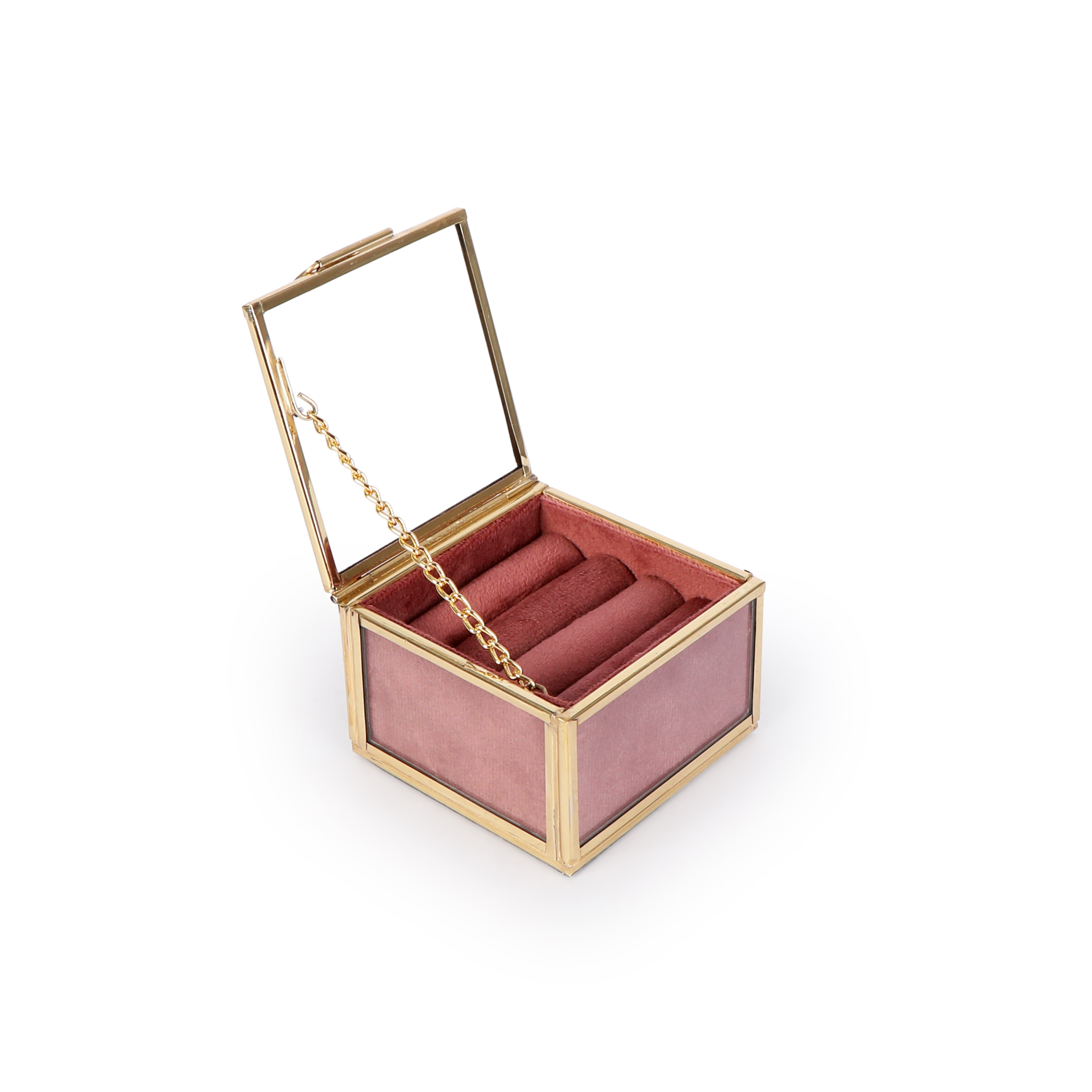 Glass Ring Box - Pink Ring Case 2- The Home Co.