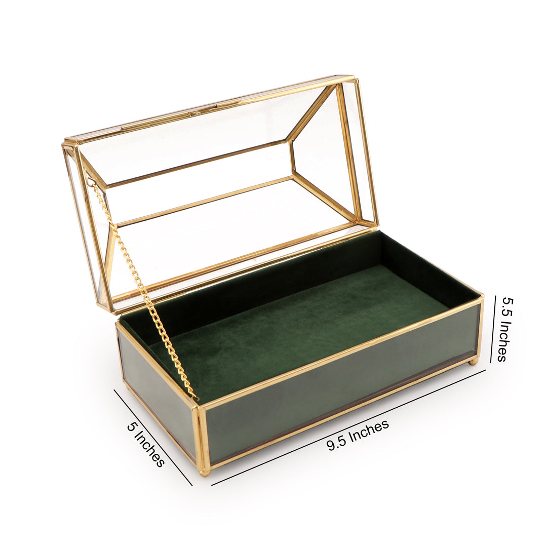 Glass Tissue Box - Green