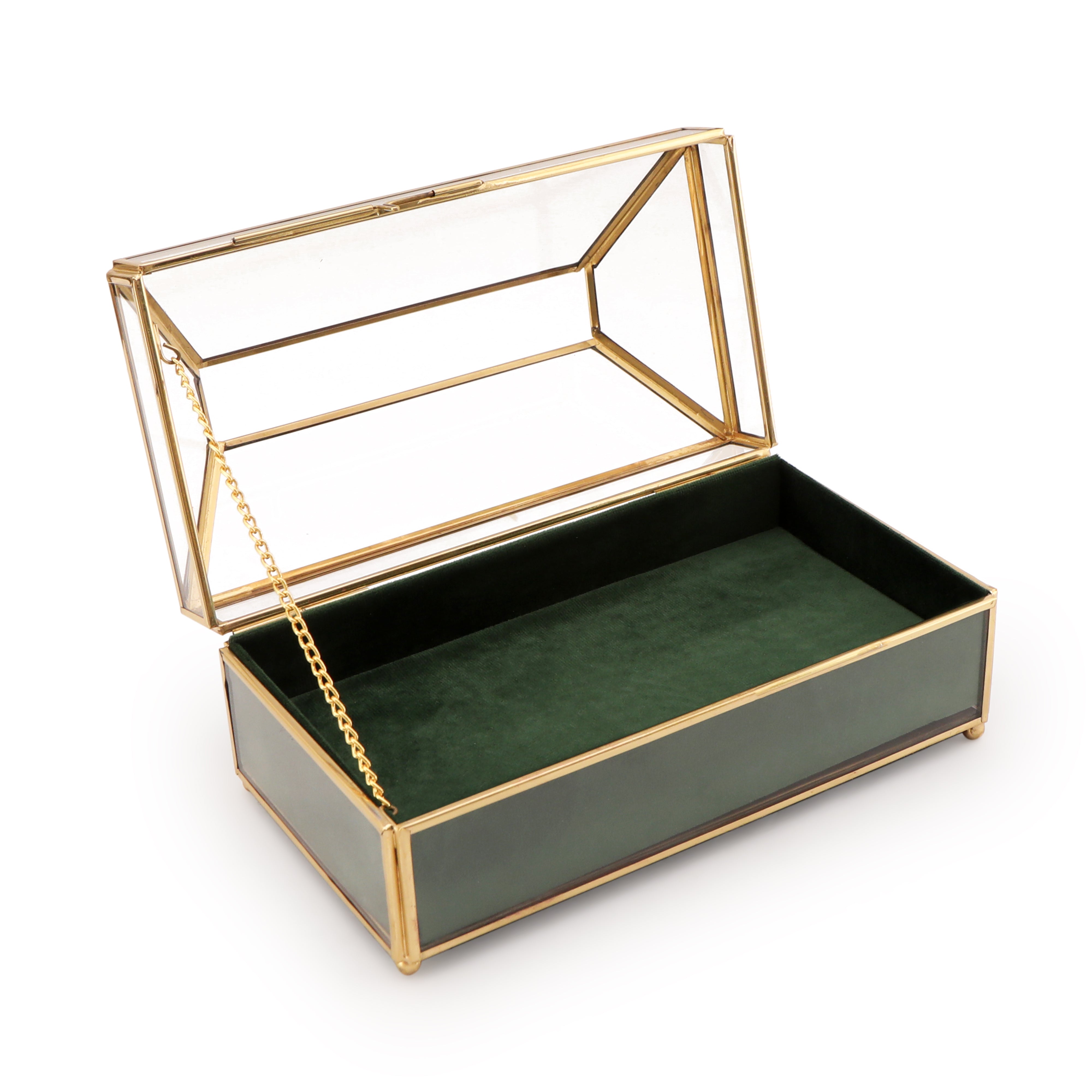 Glass Tissue Box - Green