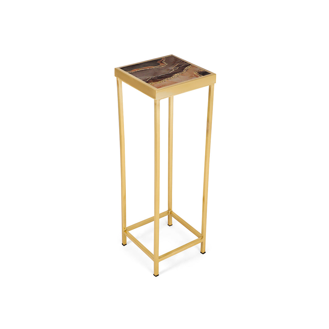 End Table Set Of 2 - Brown Marble Side Table 3- The Home Co.