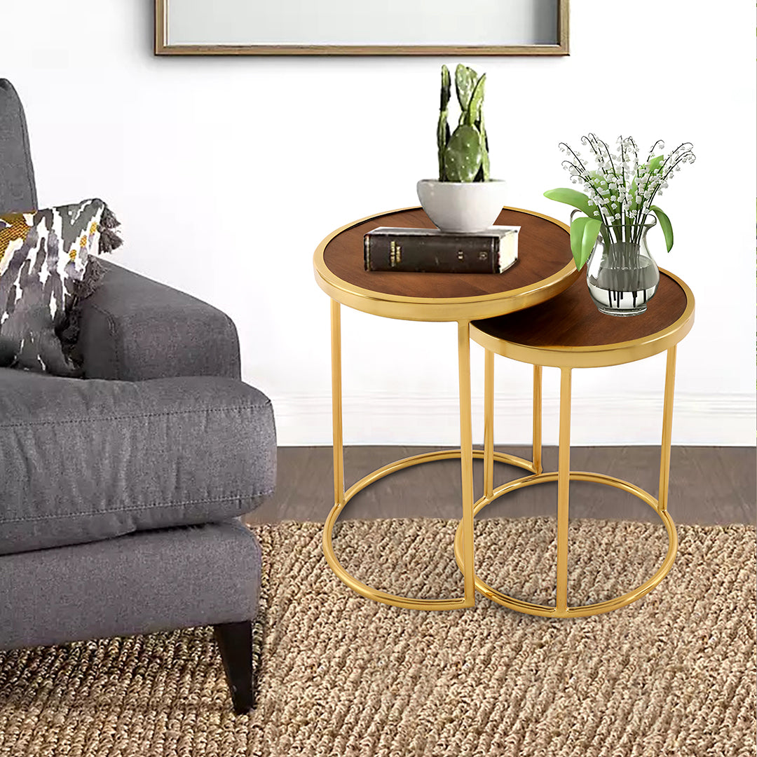 SIde Table Set Of 2 - Wooden End Table - The Home Co.