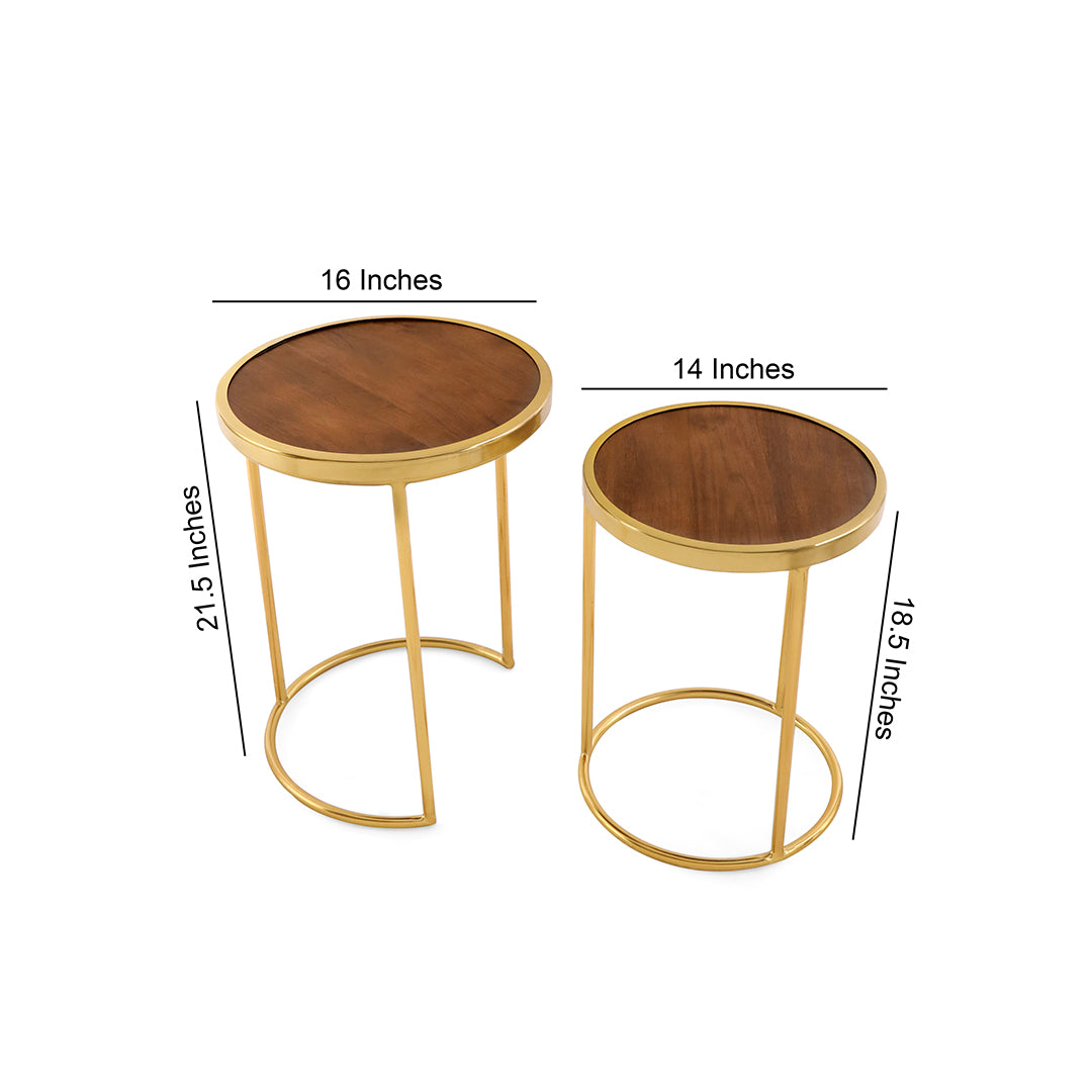 SIde Table Set Of 2 - Wooden End Table 2- The Home Co.