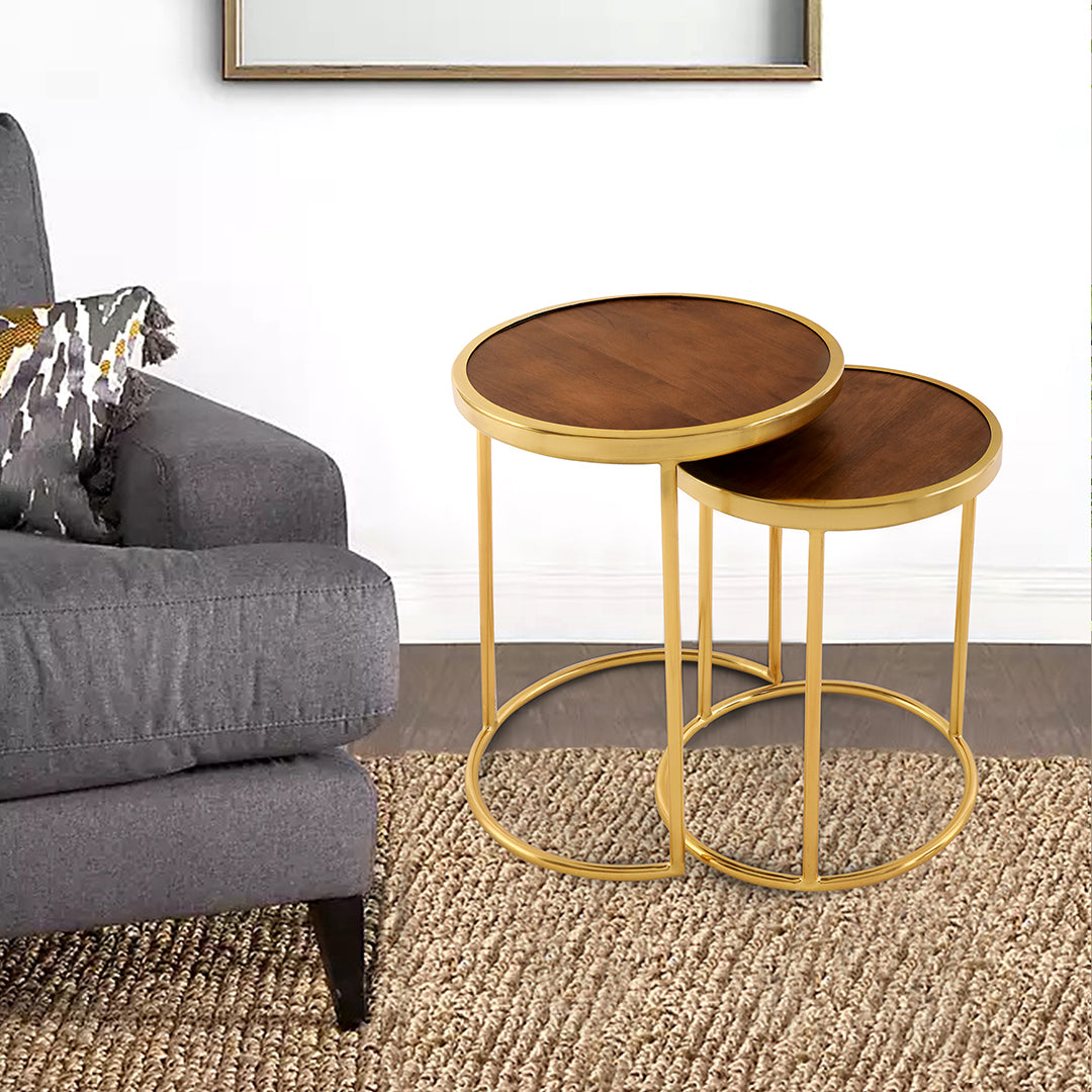 SIde Table Set Of 2 - Wooden End Table 1- The Home Co.