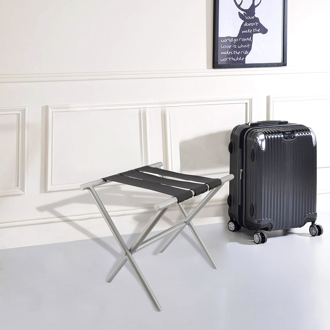 Black Luggage Rack - Folding Luggage Rack 1- The Home Co.