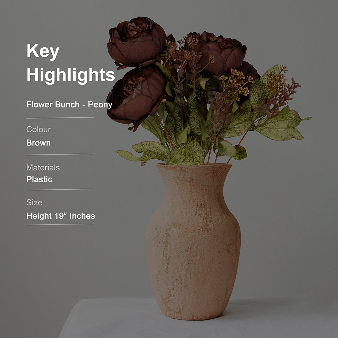 Flower Bunch - Peony Brown 5- The Home Co.