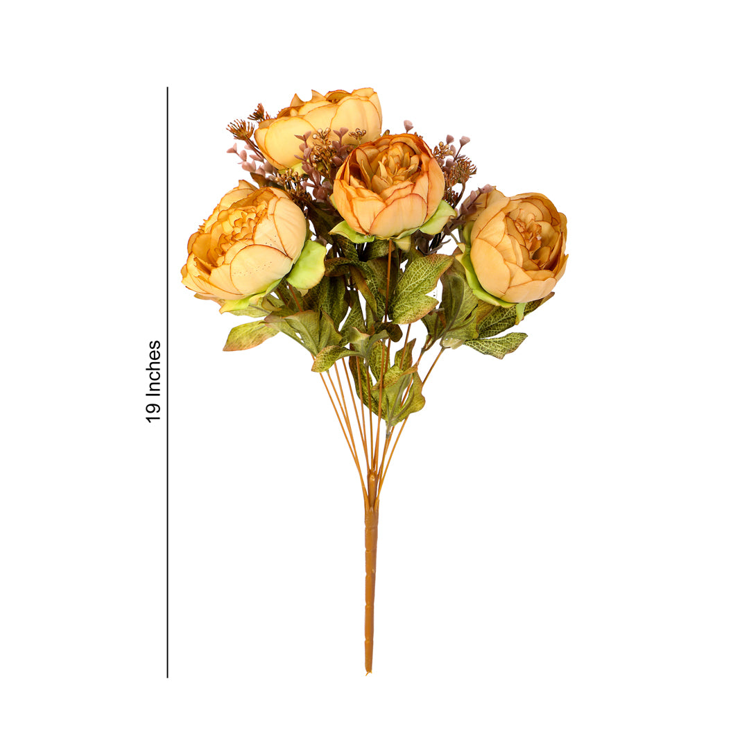 Flower Bunch - Peony Yellow 3- The Home Co.