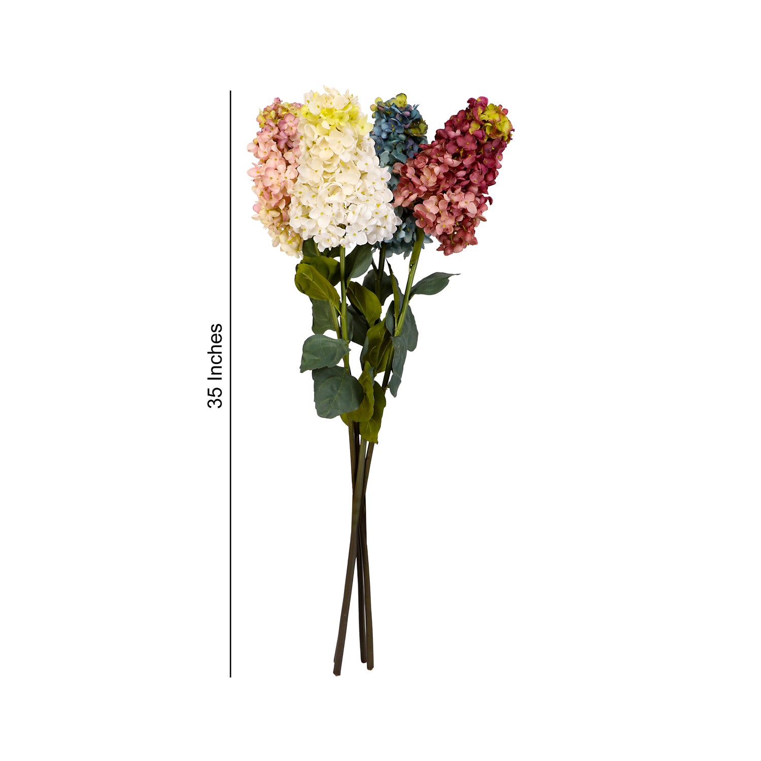 Artificial Flower Bunch -  4 sticks - Multi-color Hydrangea Stick-