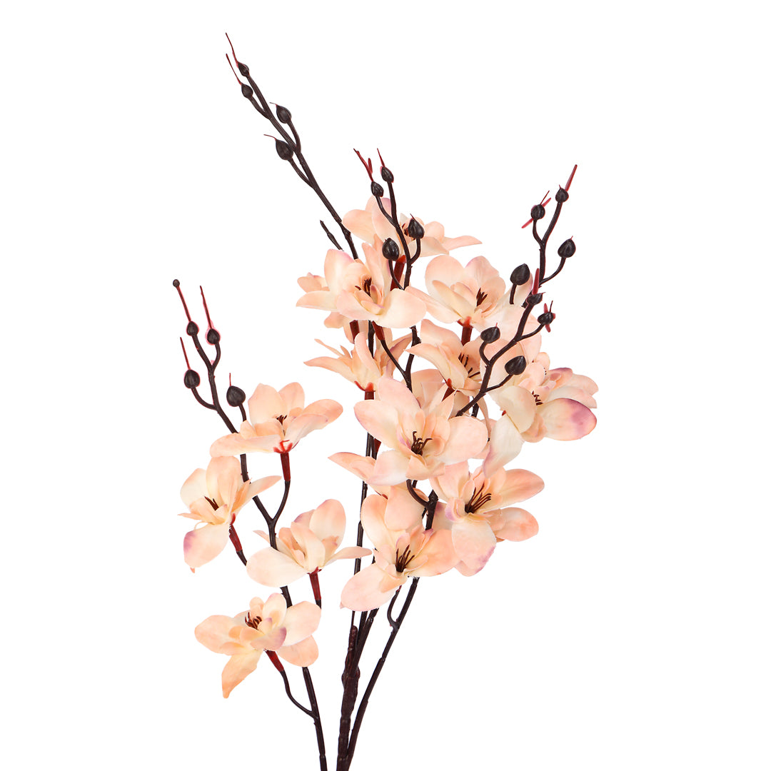Flower Bunch -Dancing Orchid Creamish Orange Sticks 1- The Home Co.