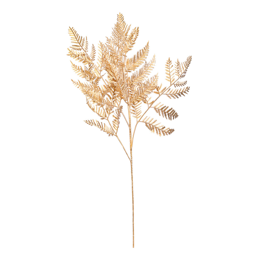 Artificial Flower Stick - Metallic Gold Fern