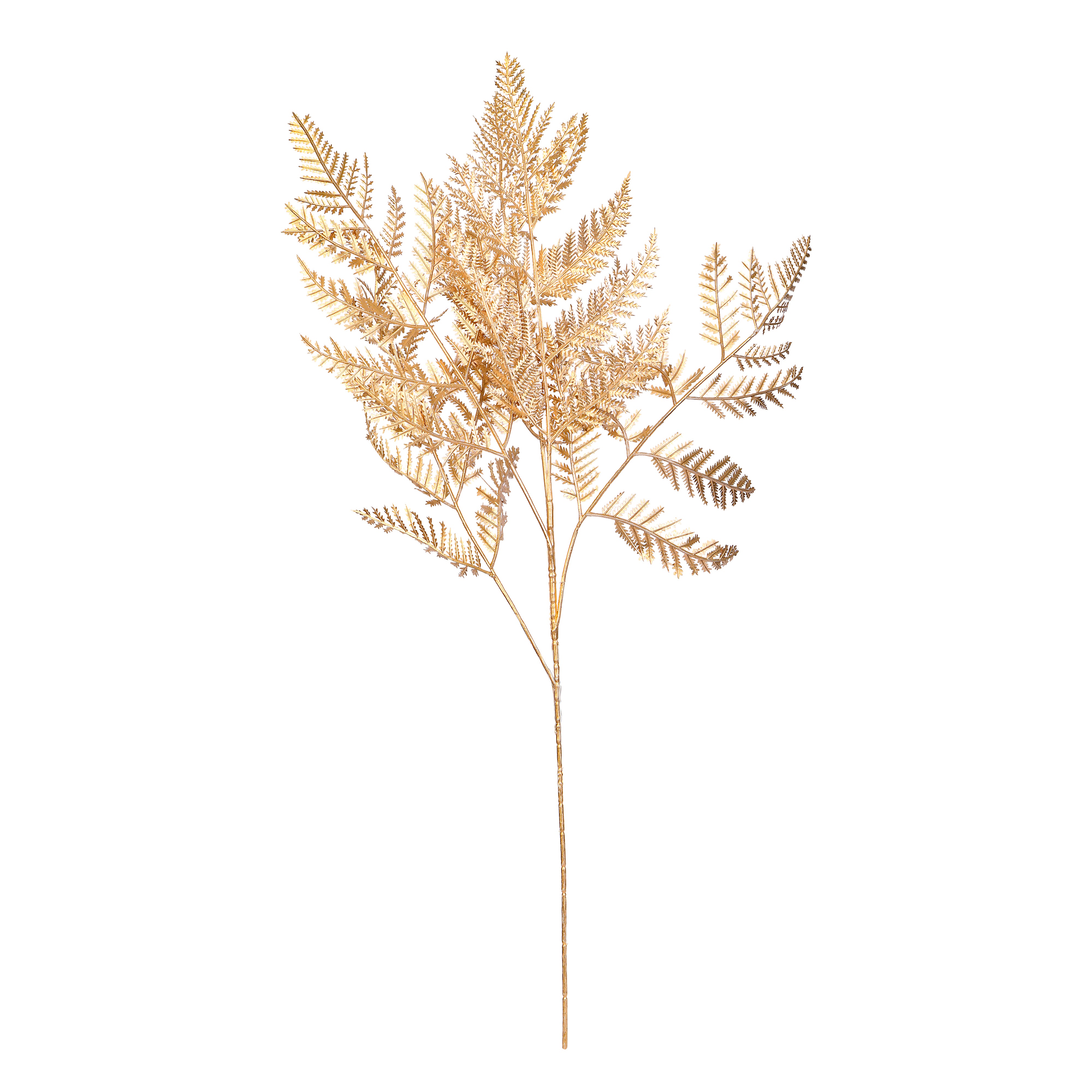 Artificial Flower Stick - Metallic Gold Fern