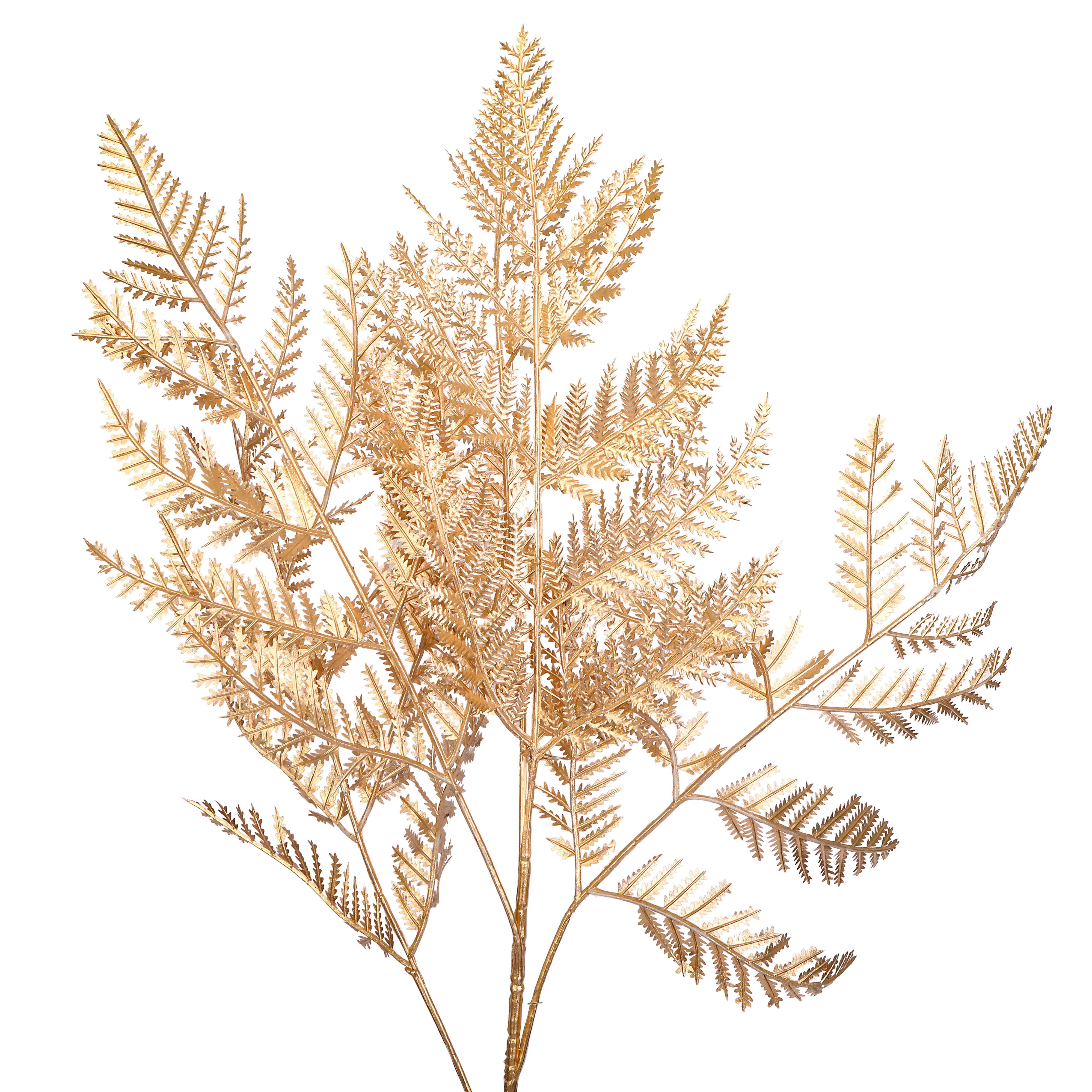 Artificial Flower Stick - Metallic Gold Fern