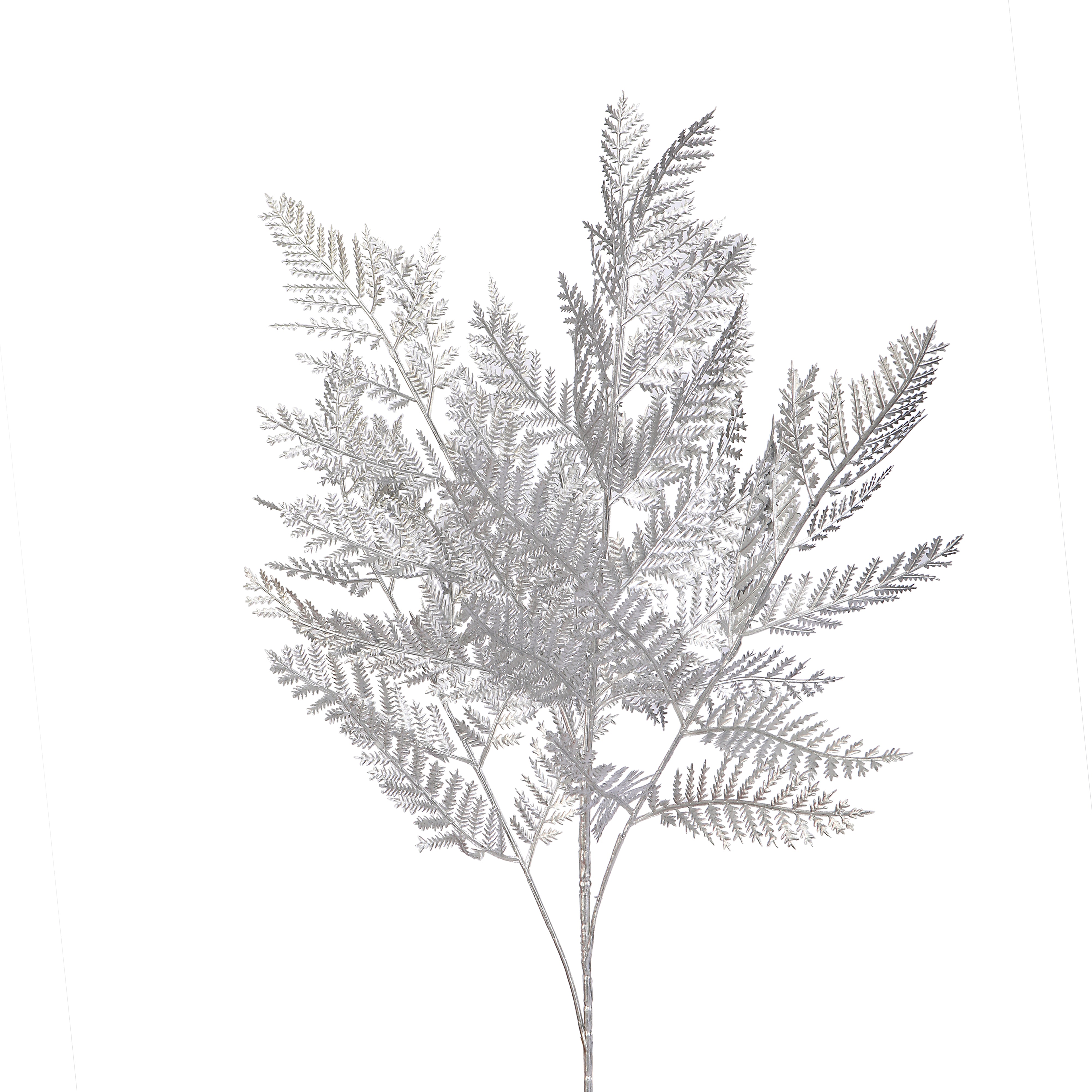 Artificial Flower Stick - Metallic Silver Fern