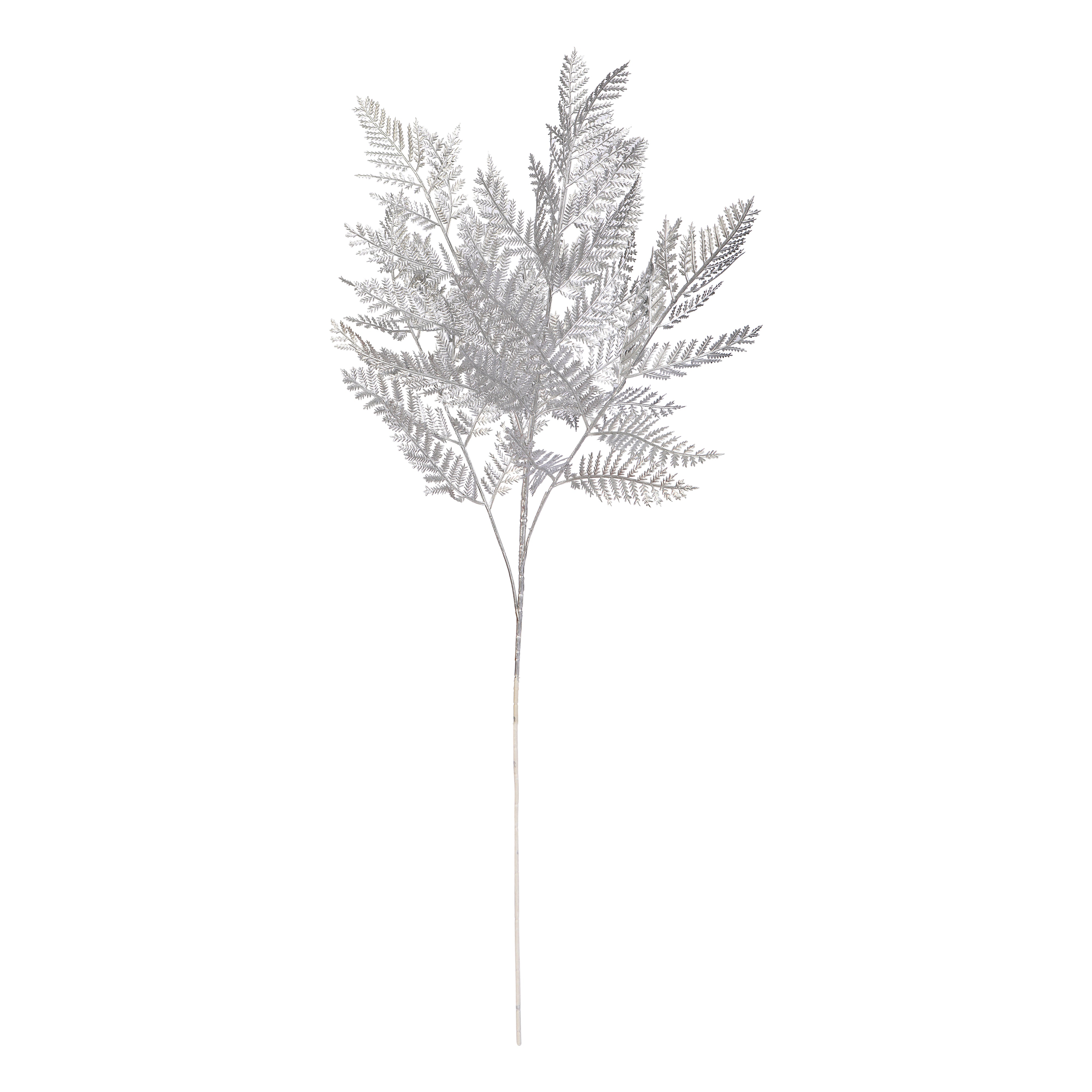 Artificial Flower Stick - Metallic Silver Fern