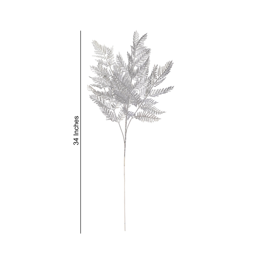 Flower Bunch - Metallic Silver Fern Sticks 1- The Home Co.
