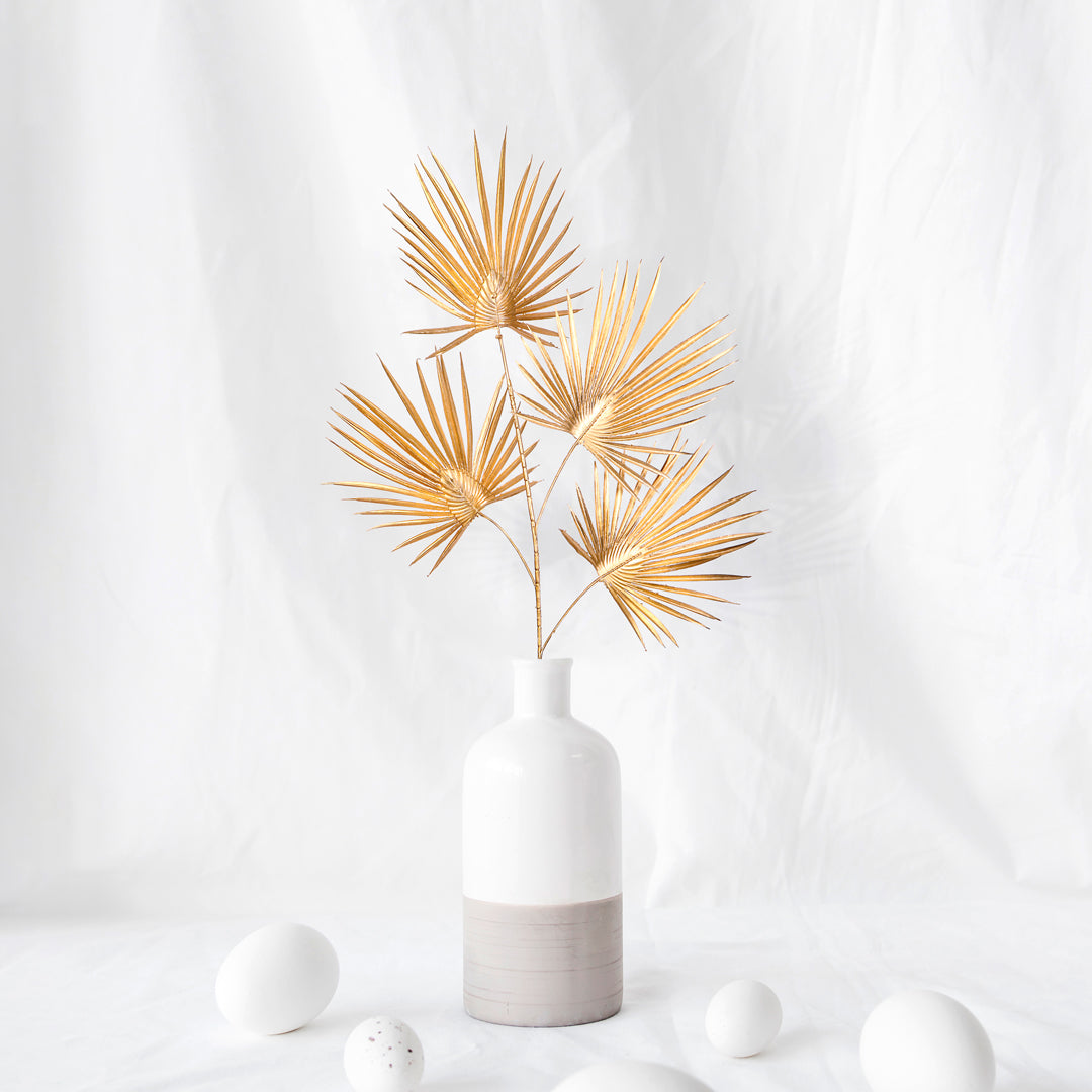 Flower Bunch - Fan Palm Gold Metallic Leaf Sticks - The Home Co.