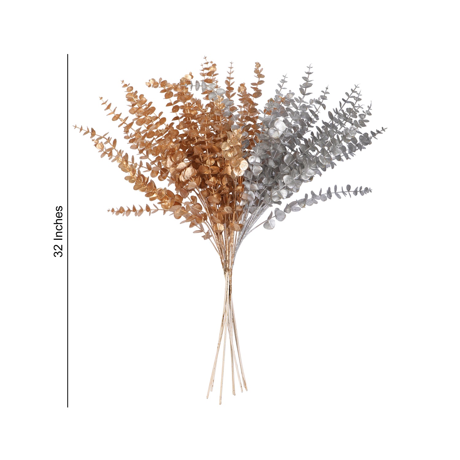 Artificial - Flower Bunch -  Eucalyptus Mix Metallic Sticks