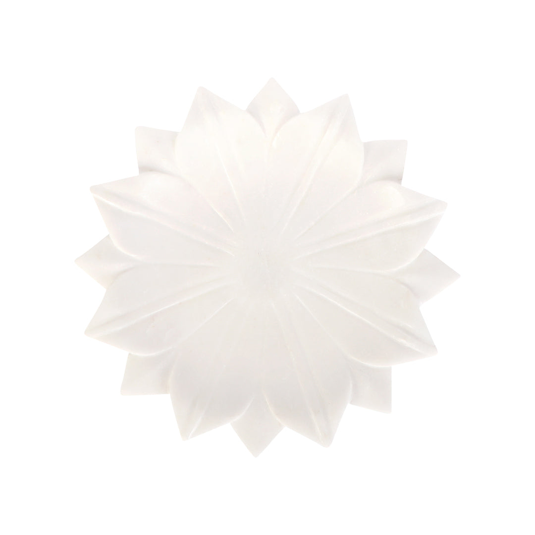 Marble Flower Urli With Silver Base 12" Urli 3- The Home Co.