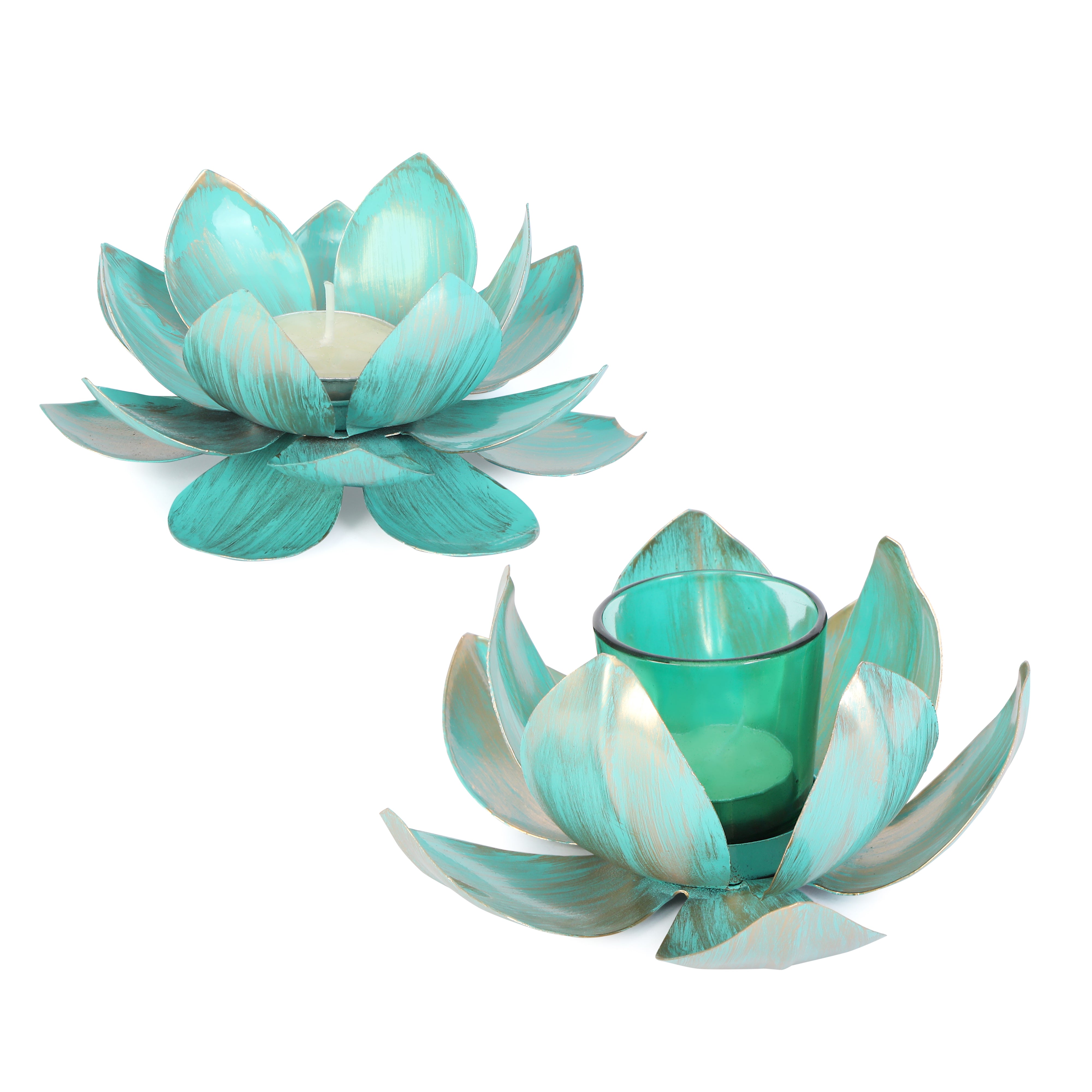 Lotus Tea Light Holder Combo Pack Of 2 -  Candle Stand Diwali Hamper 2- The Home Co.