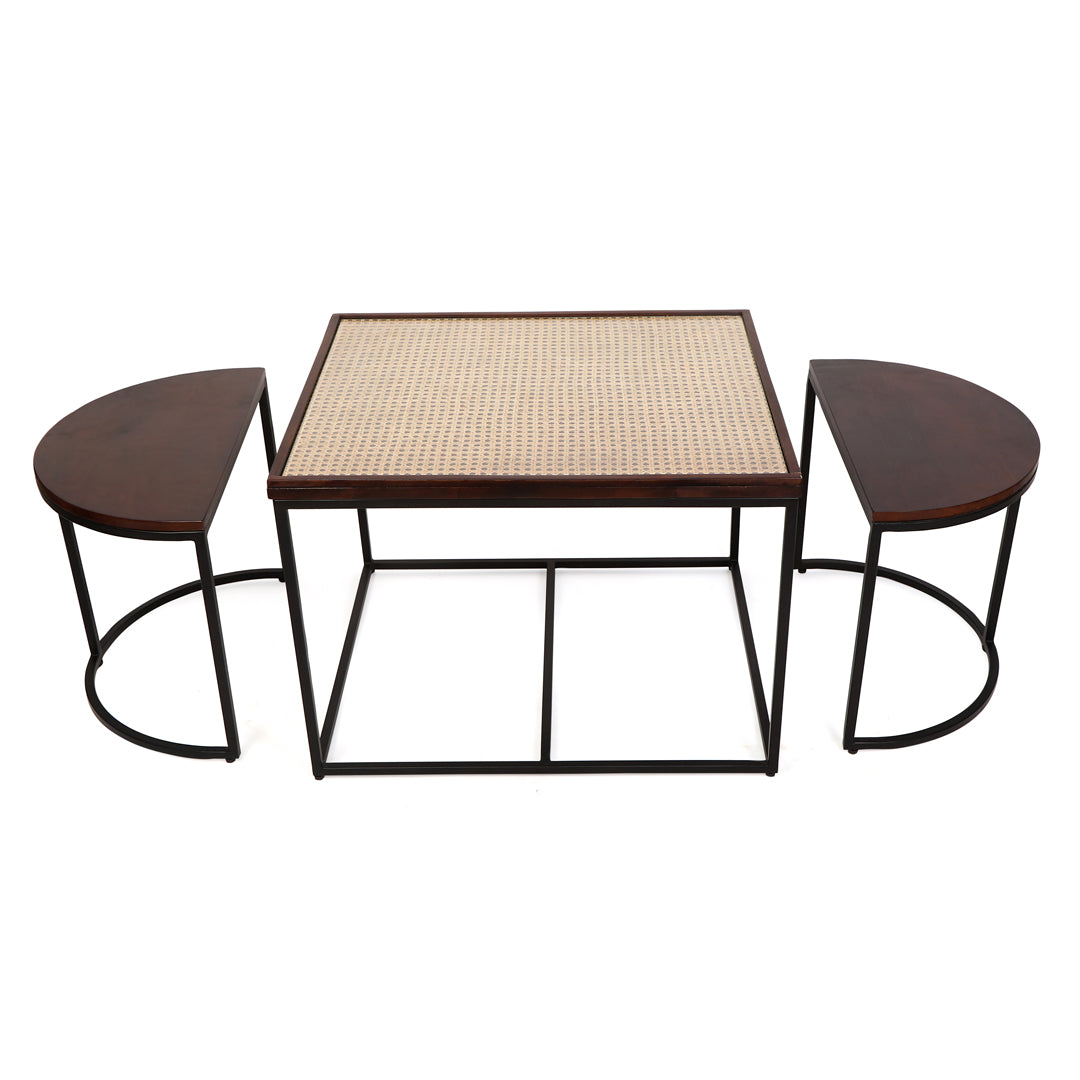 Coffee Table Set of 3 Rattan -  Side Table 5- The Home Co.