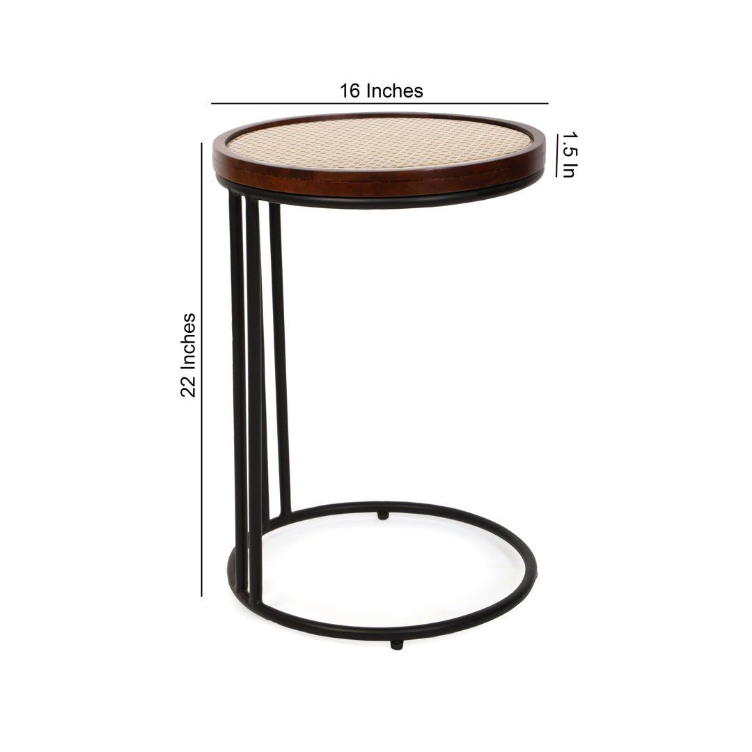Side Table -  Rattan Round Side Table 3- The Home Co.
