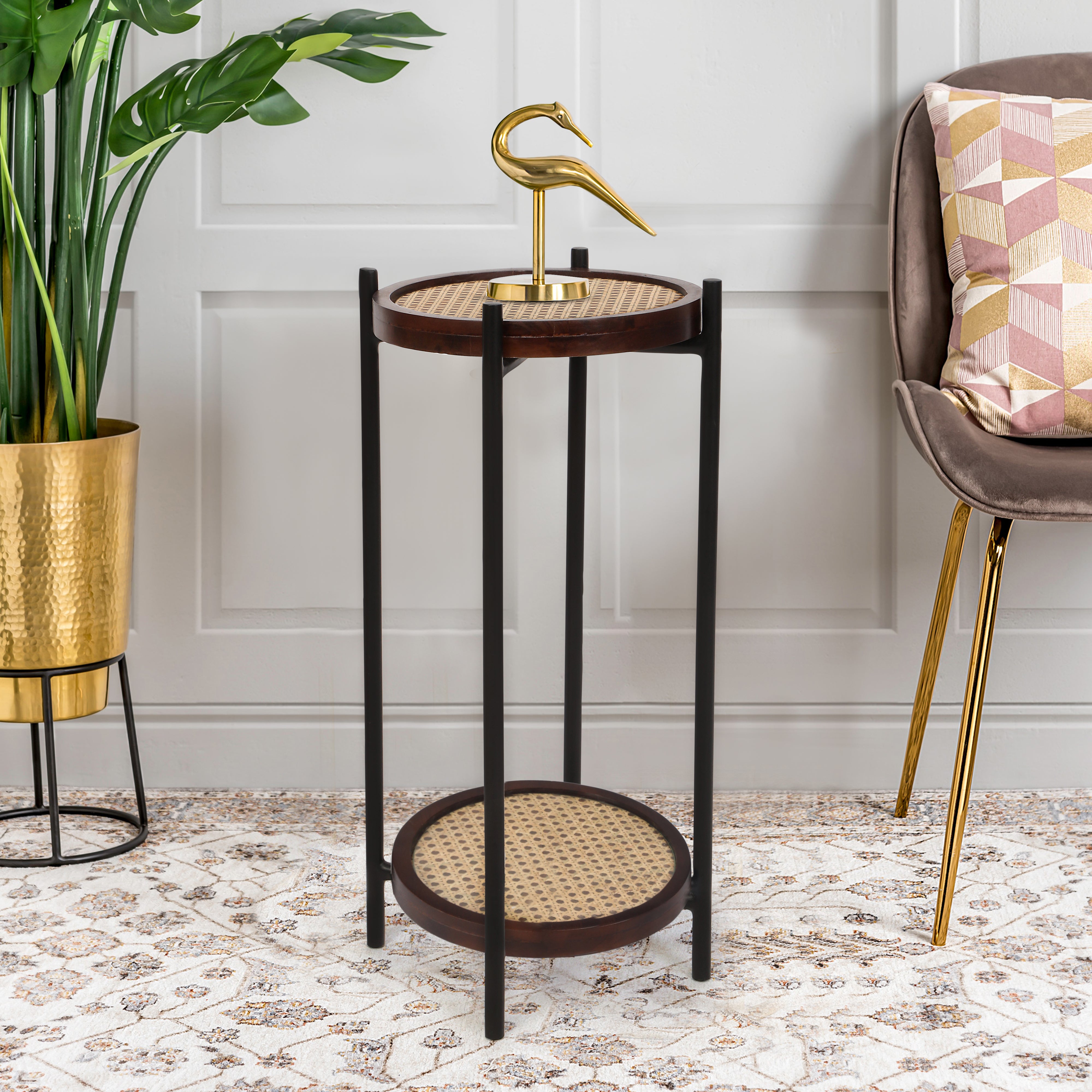 End Table Rattan 2 Layer - Side Table - The Home Co.