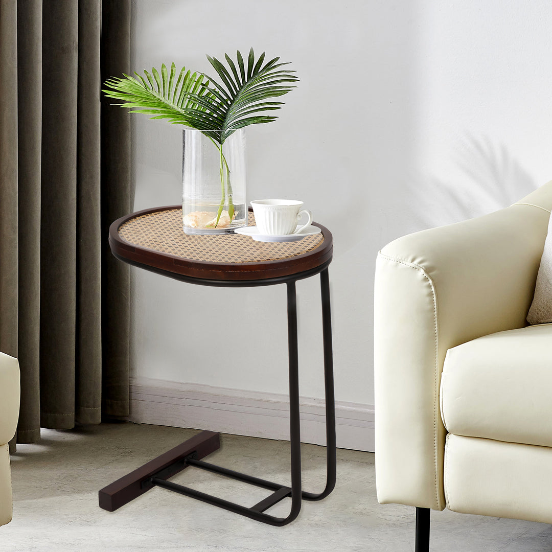 Side Table - Rattan Oval Side Table 1- The Home Co.