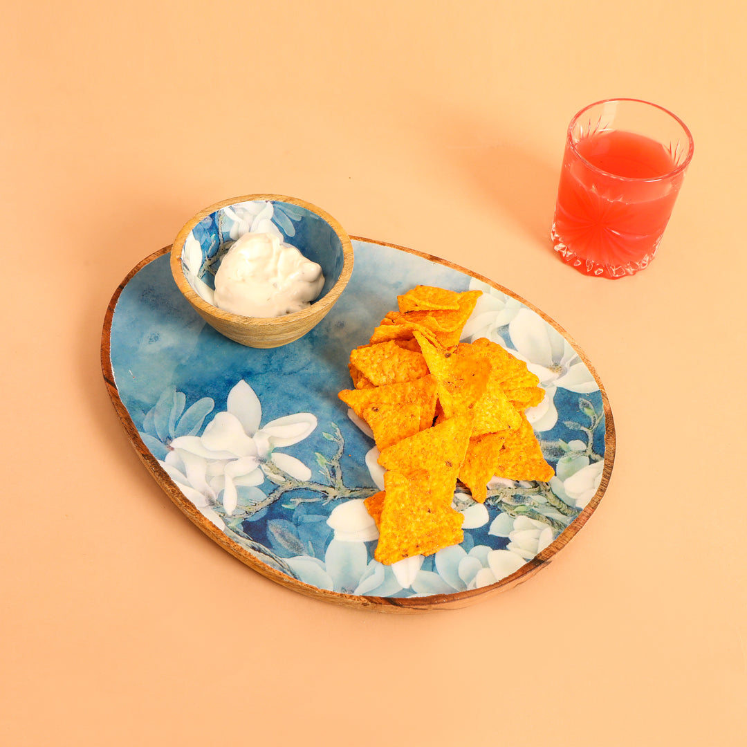 Egg platter - Blue White Flower: The Home Co.