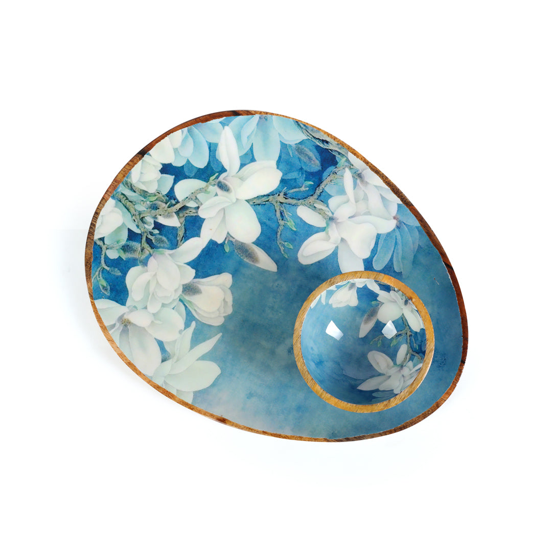 Egg platter - Blue White Flower: The Home Co.