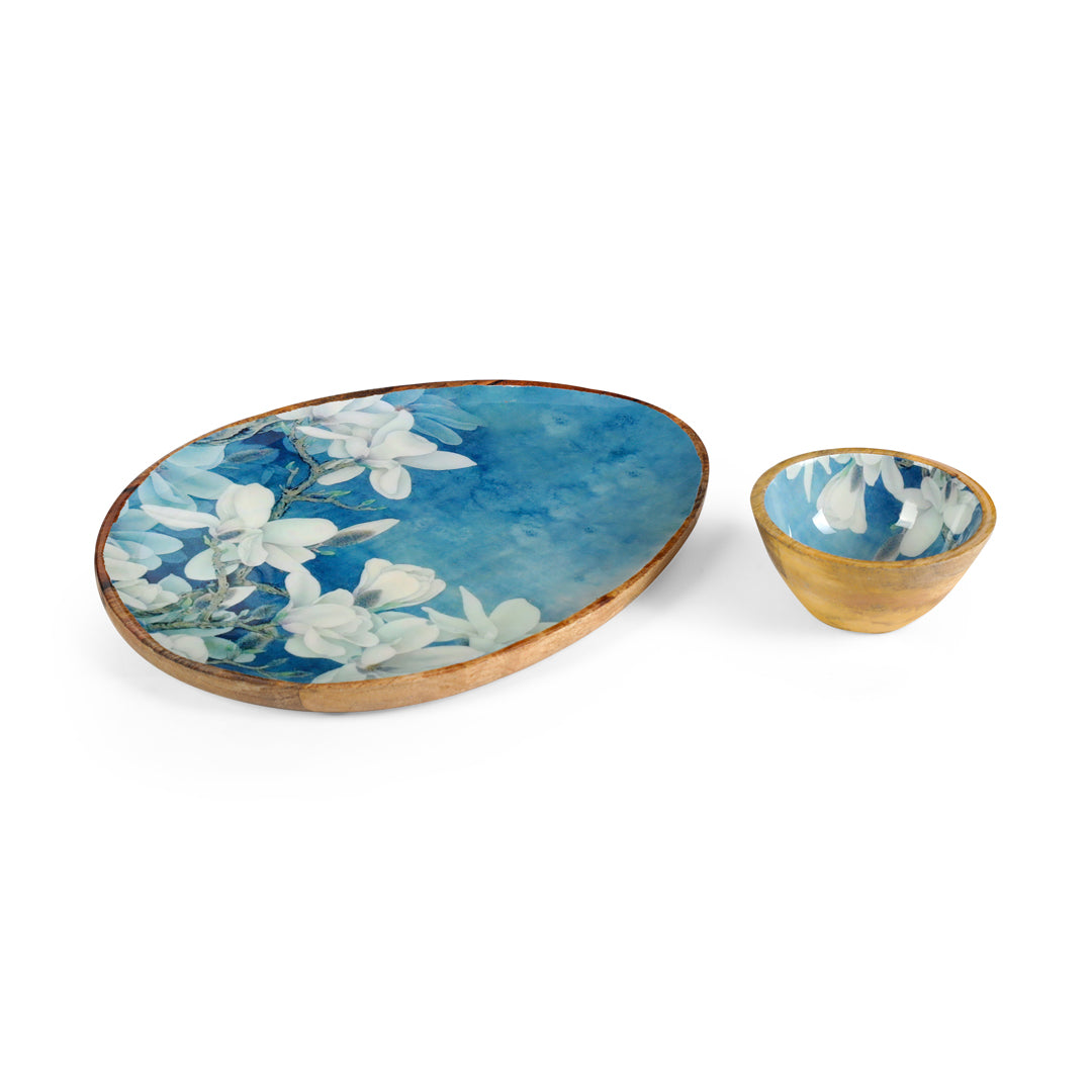 Egg platter - Blue White Flower: The Home Co.