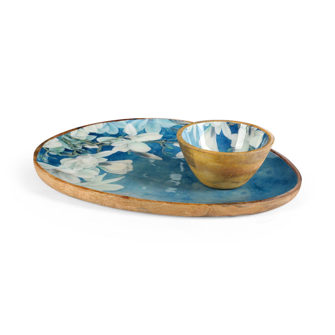 Egg platter - Blue White Flower: The Home Co.