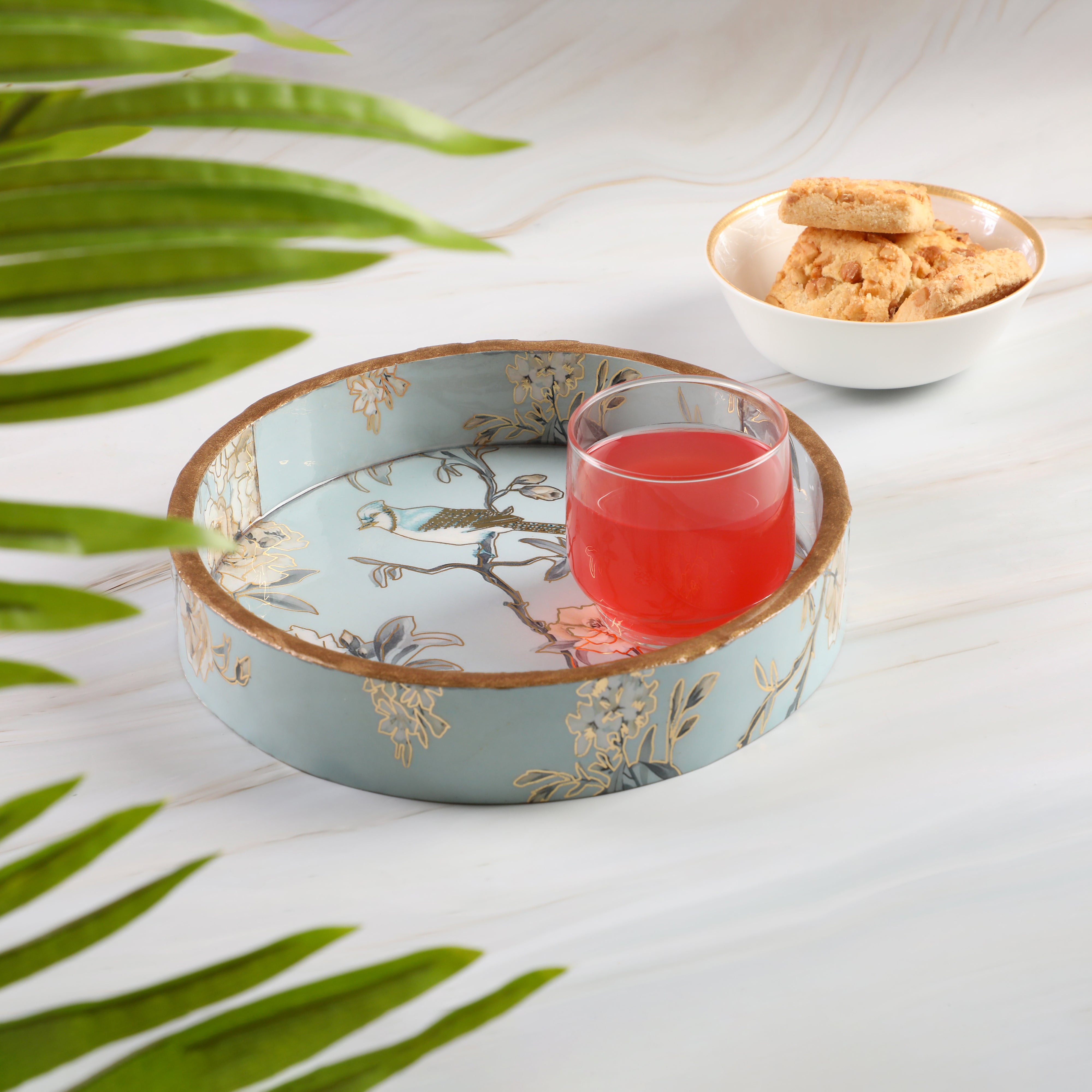 Round Tray - Blue Bird