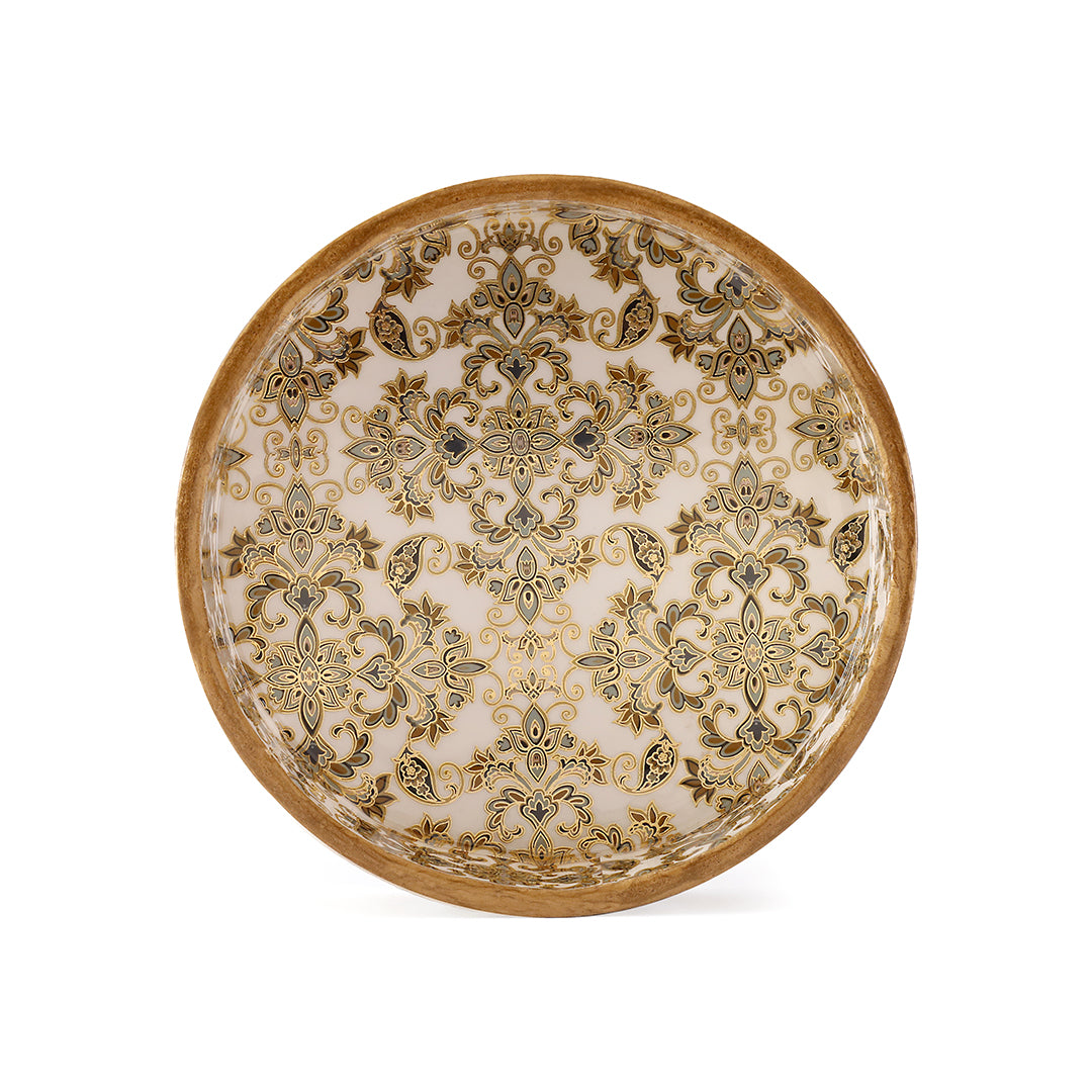 Round Tray - Brown Abstract