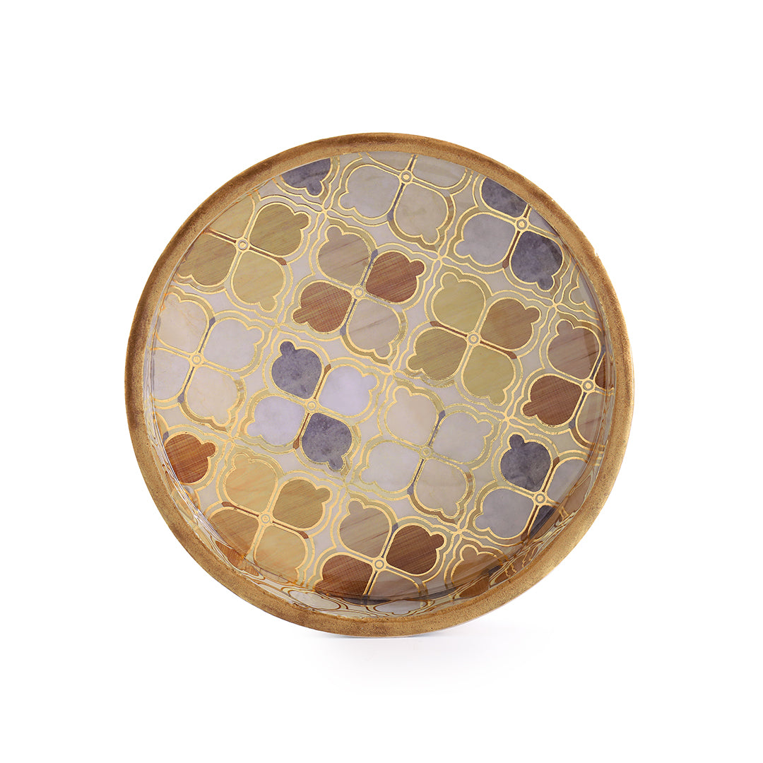 Round Tray - Brown Mosaic