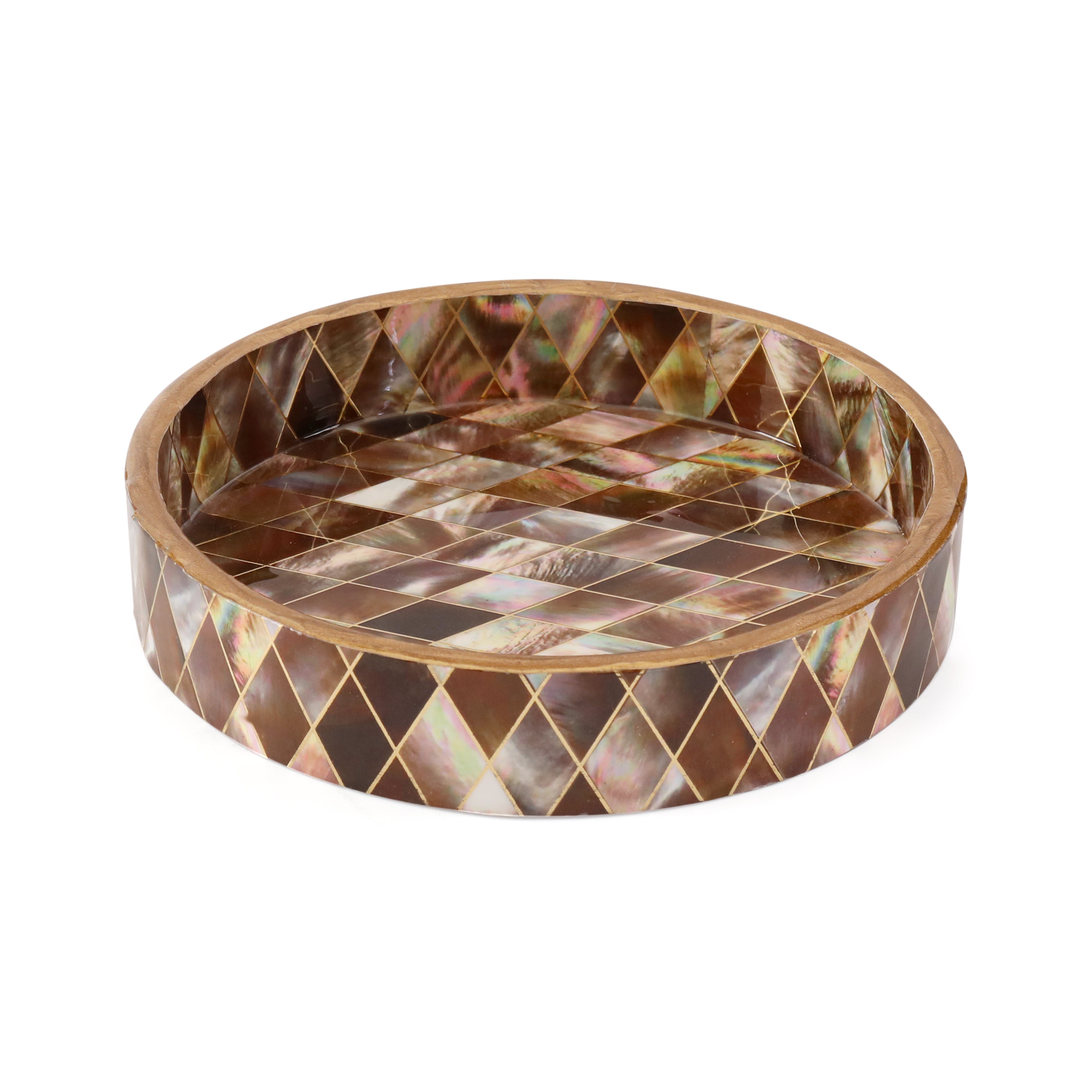 Round Tray - Brown Diamond